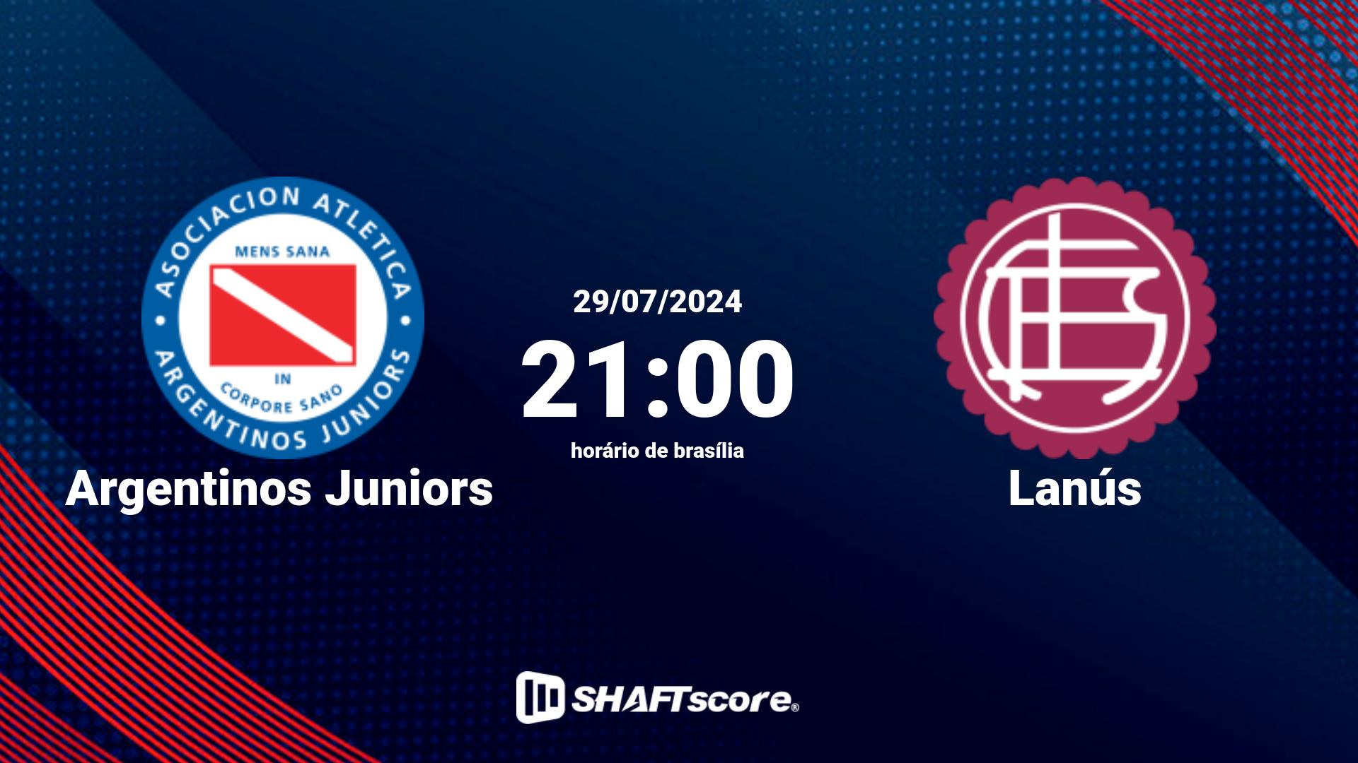 Estatísticas do jogo Argentinos Juniors vs Lanús 29.07 21:00