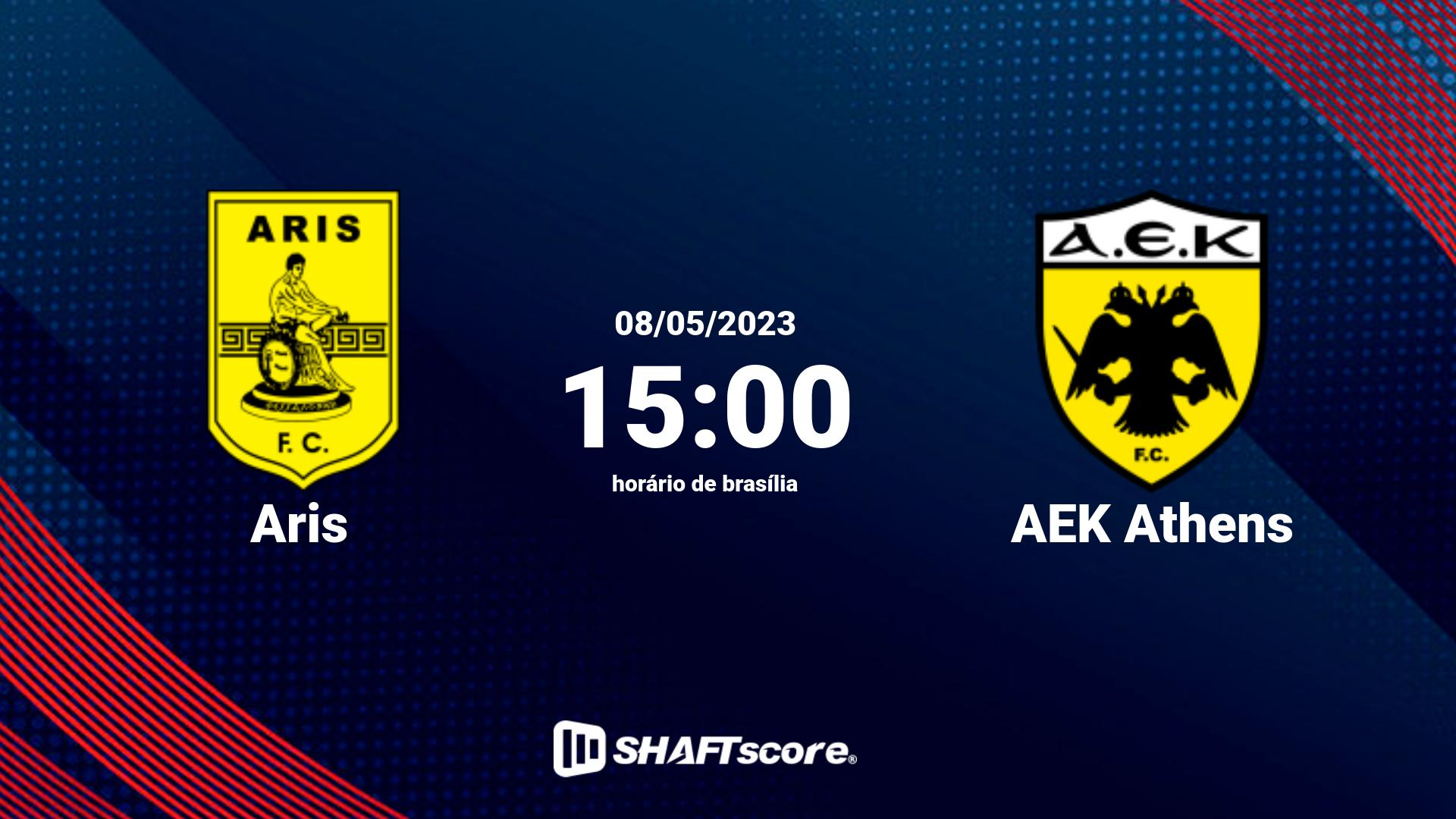 Estatísticas do jogo Aris vs AEK Athens 08.05 15:00