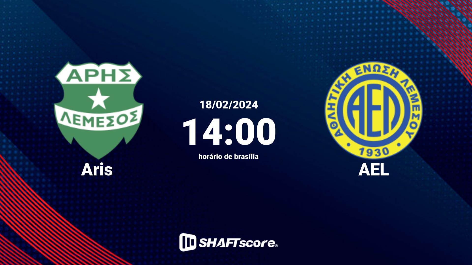 Estatísticas do jogo Aris vs AEL 18.02 14:00