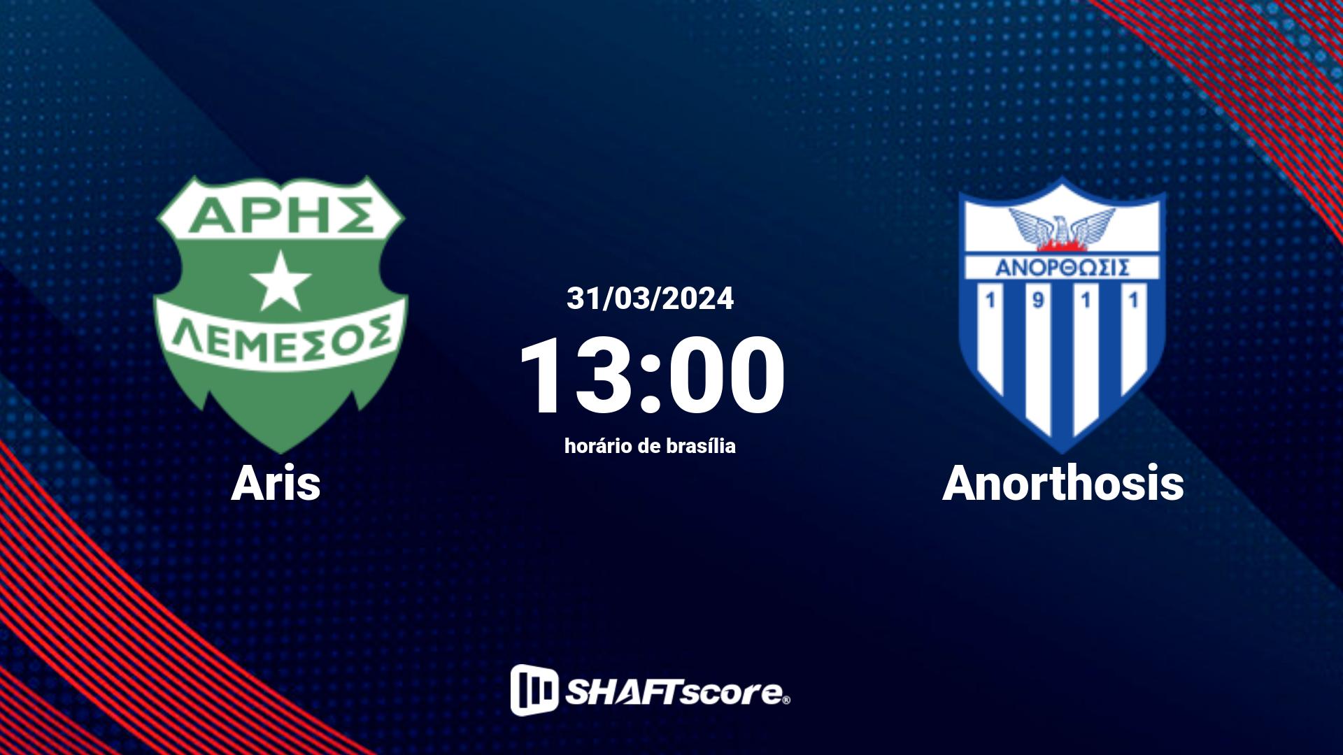 Estatísticas do jogo Aris vs Anorthosis 31.03 13:00