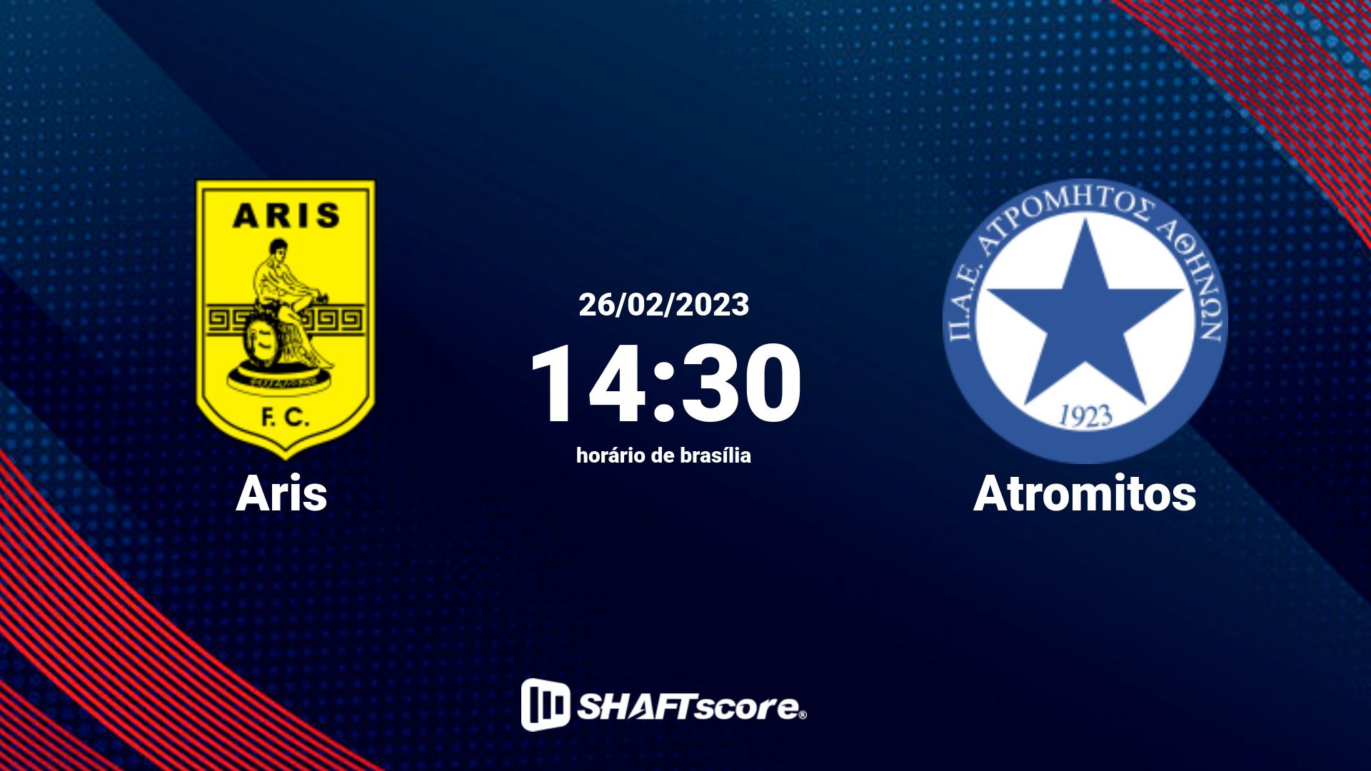 Estatísticas do jogo Aris vs Atromitos 26.02 14:30