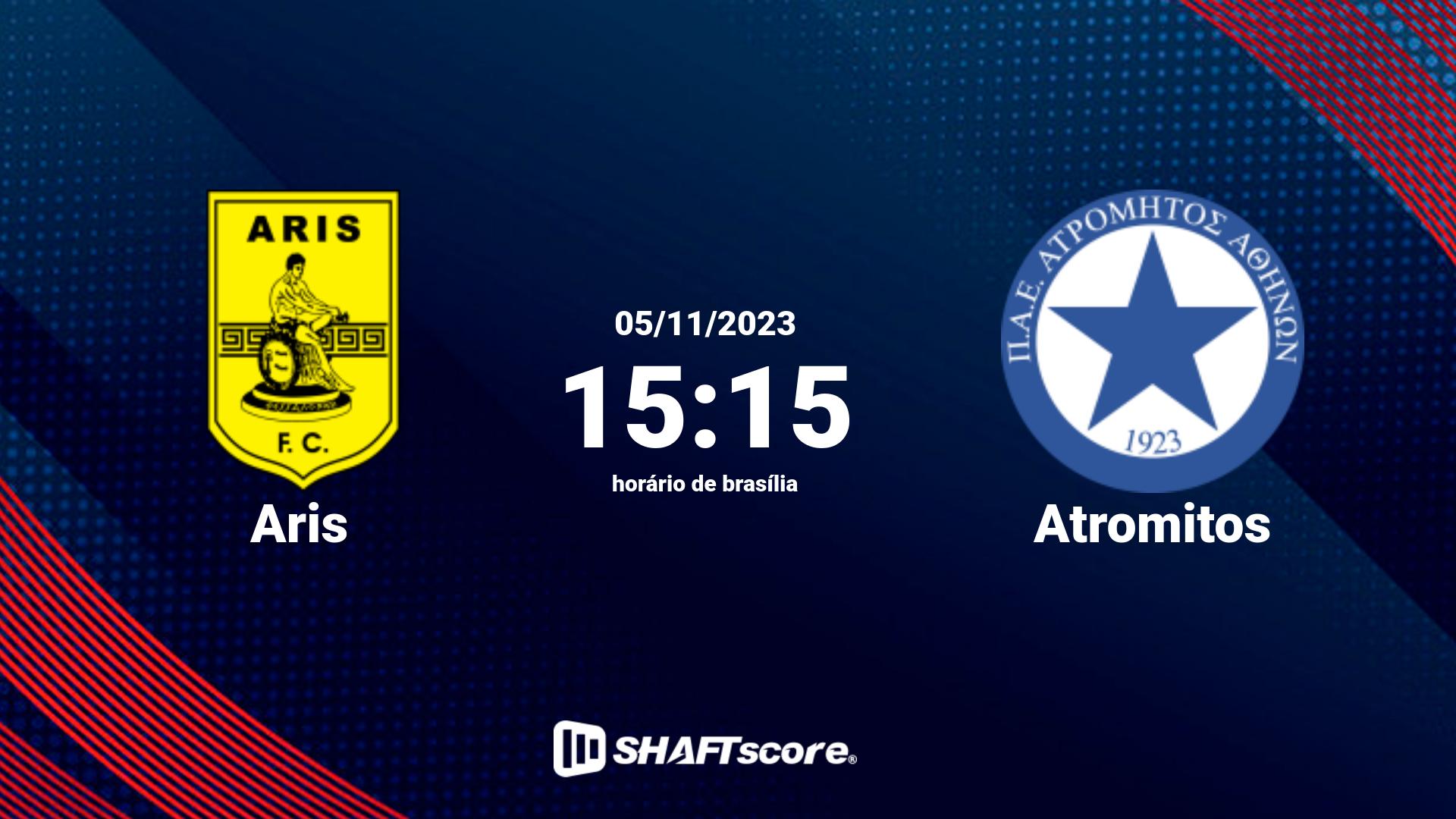 Estatísticas do jogo Aris vs Atromitos 05.11 15:15