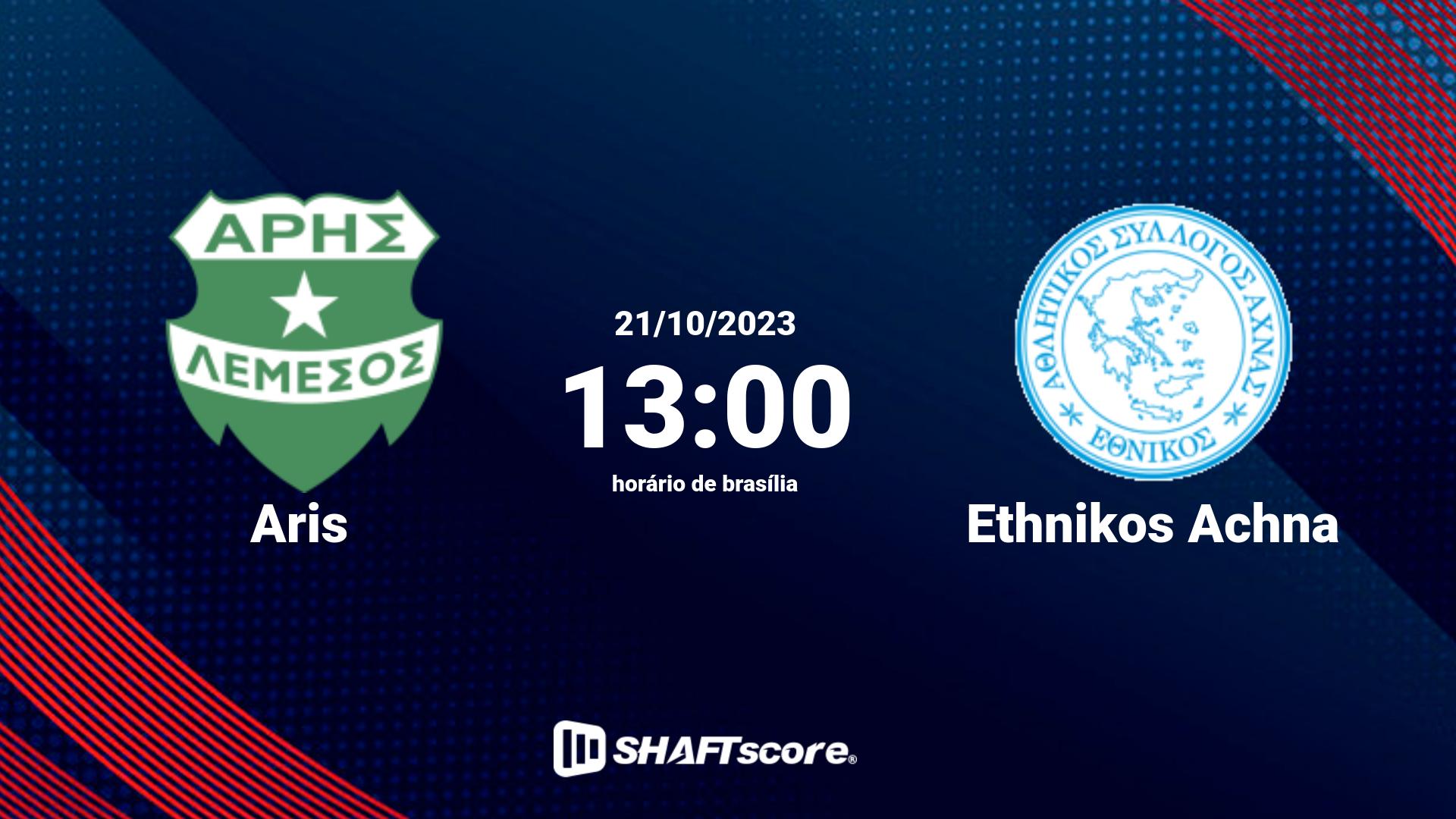 Estatísticas do jogo Aris vs Ethnikos Achna 21.10 13:00