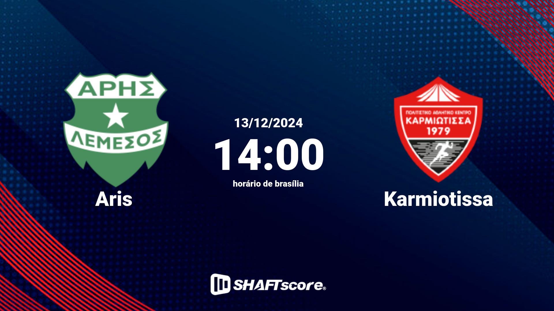 Estatísticas do jogo Aris vs Karmiotissa 13.12 14:00