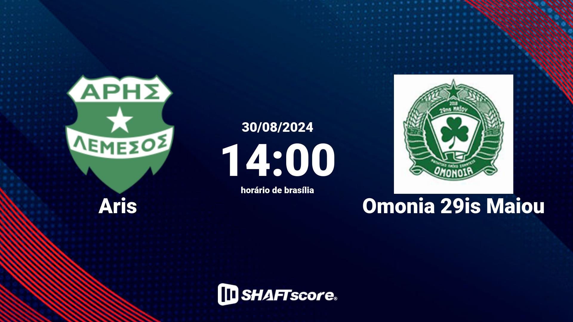 Estatísticas do jogo Aris vs Omonia 29is Maiou 30.08 14:00