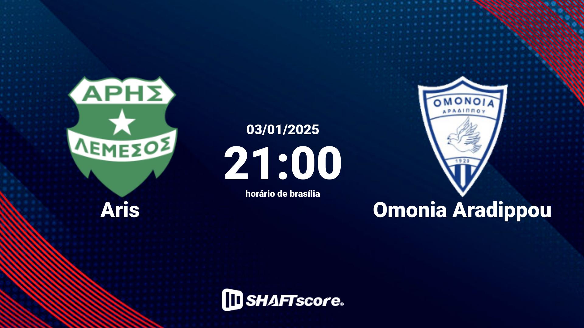 Estatísticas do jogo Aris vs Omonia Aradippou 03.01 21:00