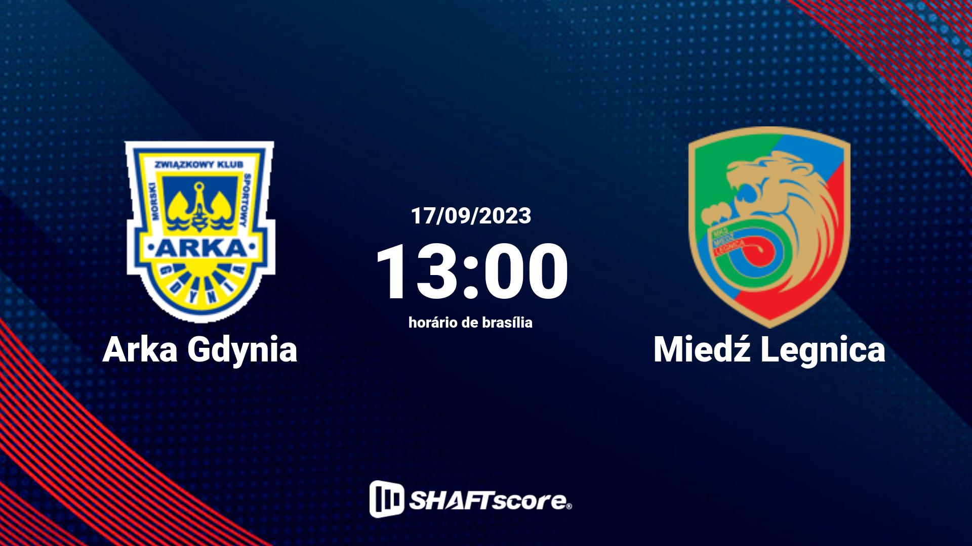 Estatísticas do jogo Arka Gdynia vs Miedź Legnica 17.09 13:00