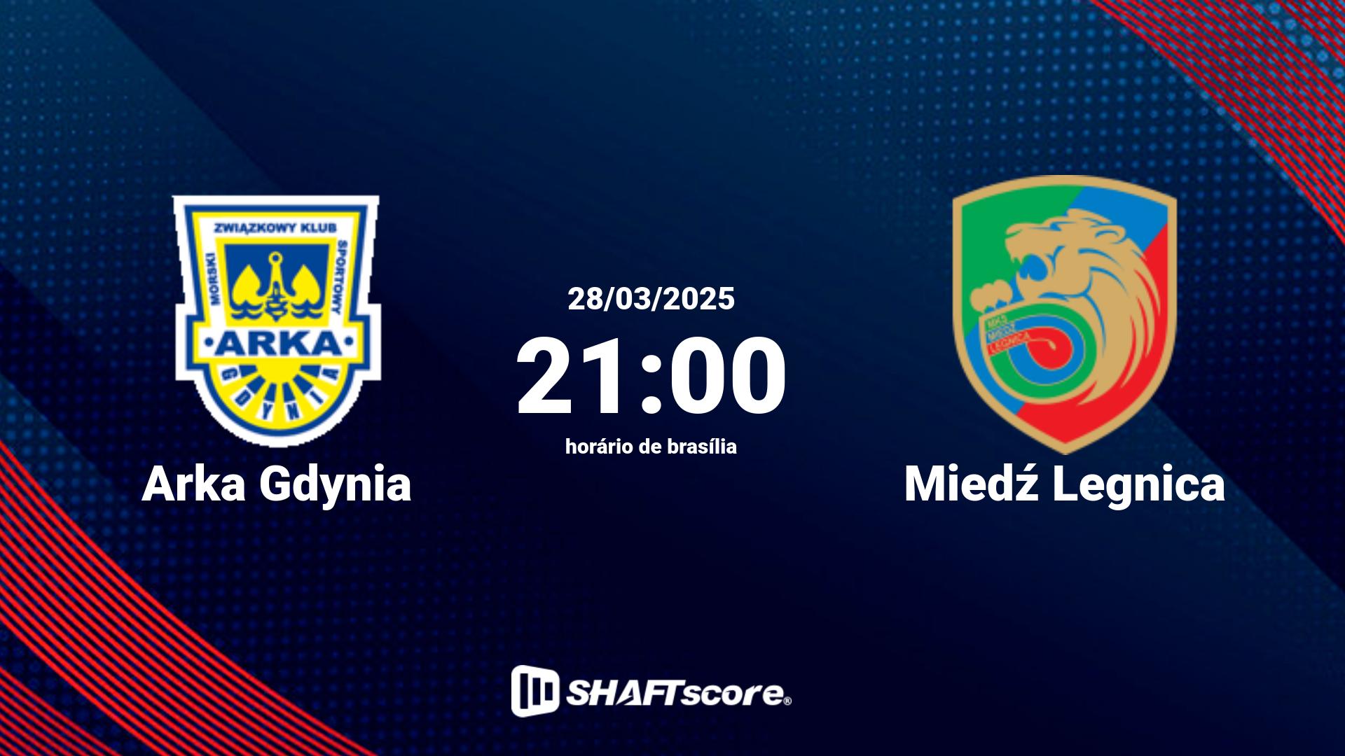 Estatísticas do jogo Arka Gdynia vs Miedź Legnica 28.03 21:00