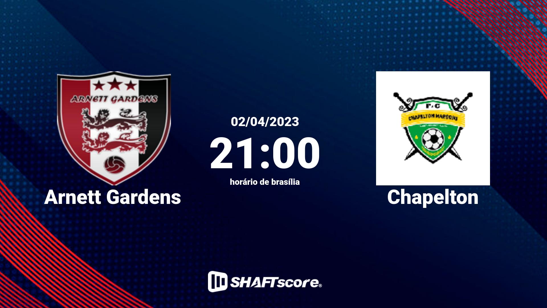 Estatísticas do jogo Arnett Gardens vs Chapelton 02.04 21:00