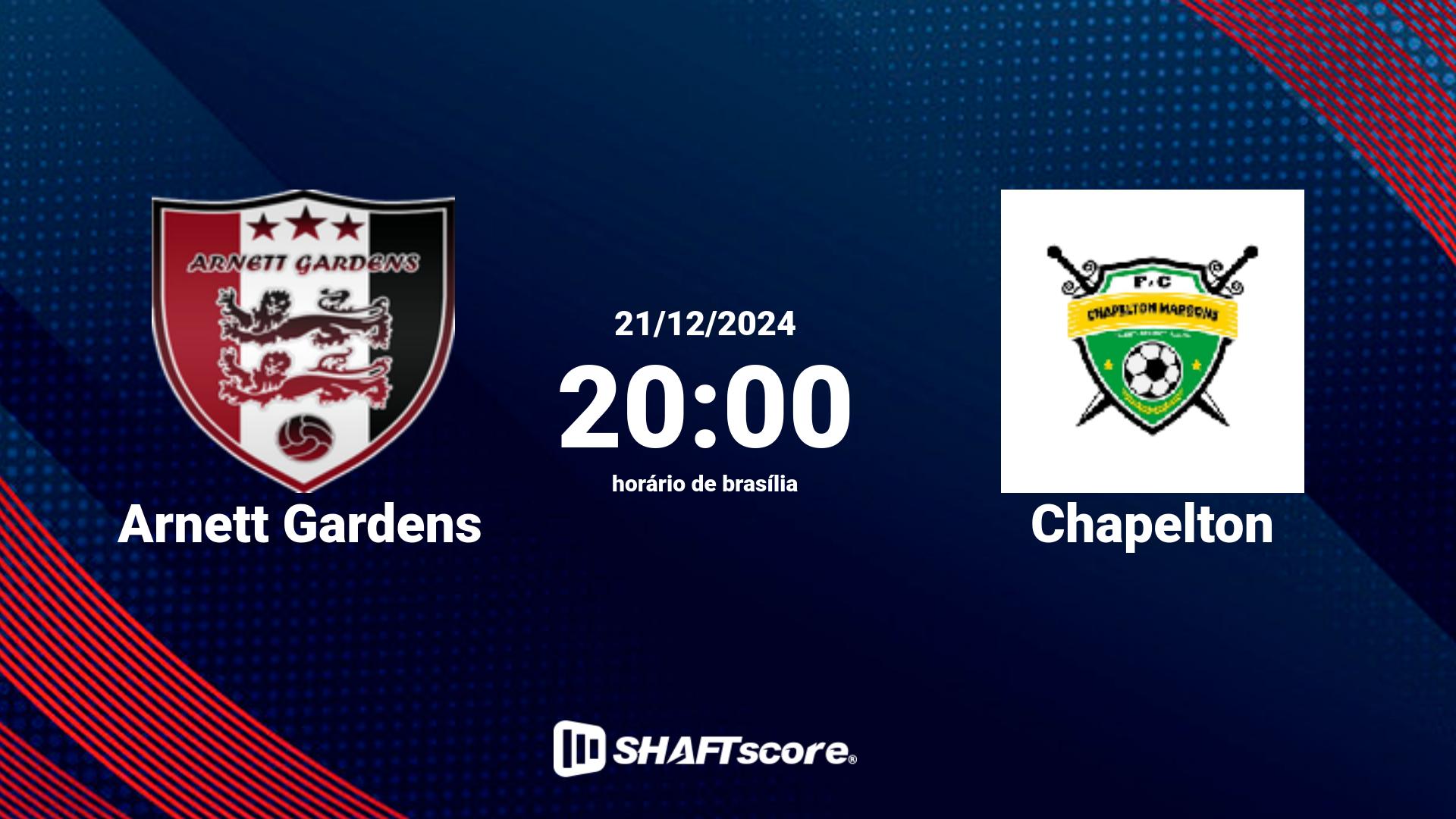 Estatísticas do jogo Arnett Gardens vs Chapelton 21.12 20:00