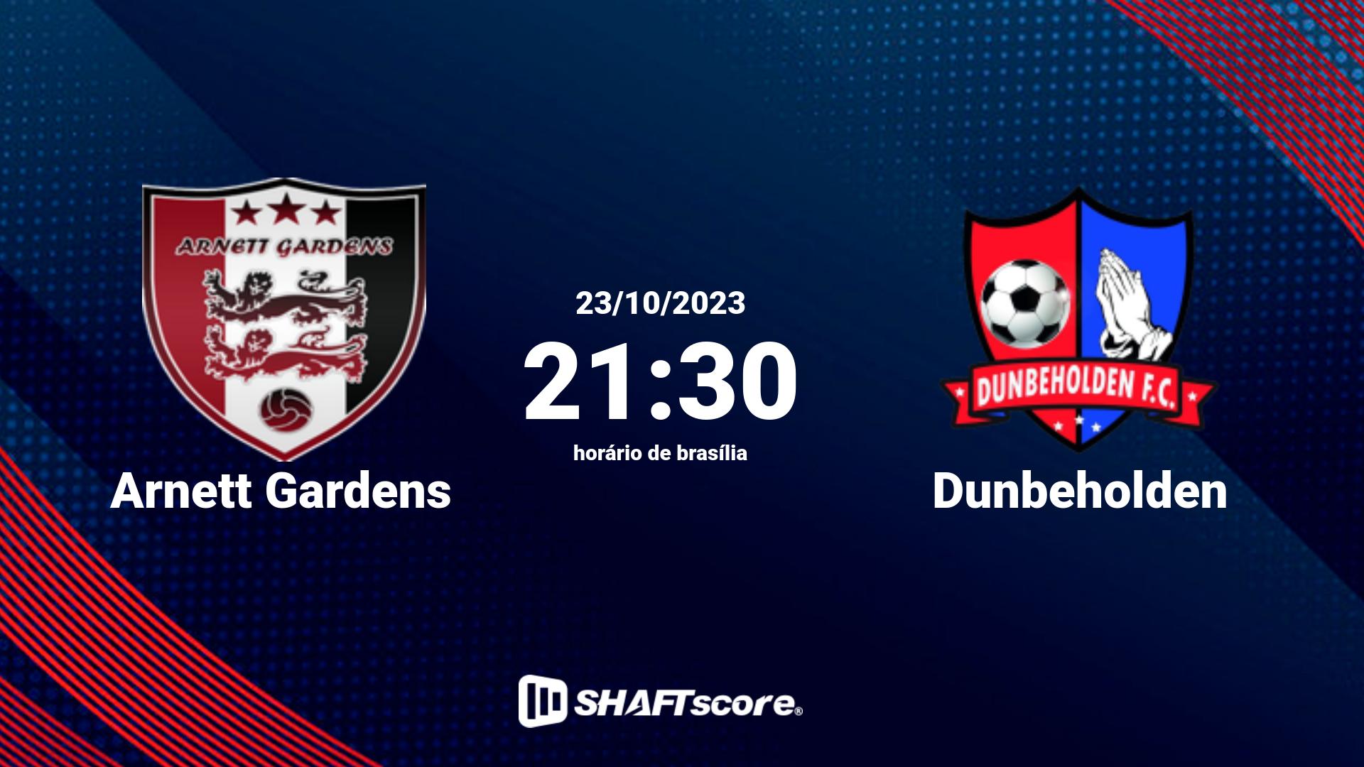 Estatísticas do jogo Arnett Gardens vs Dunbeholden 23.10 21:30