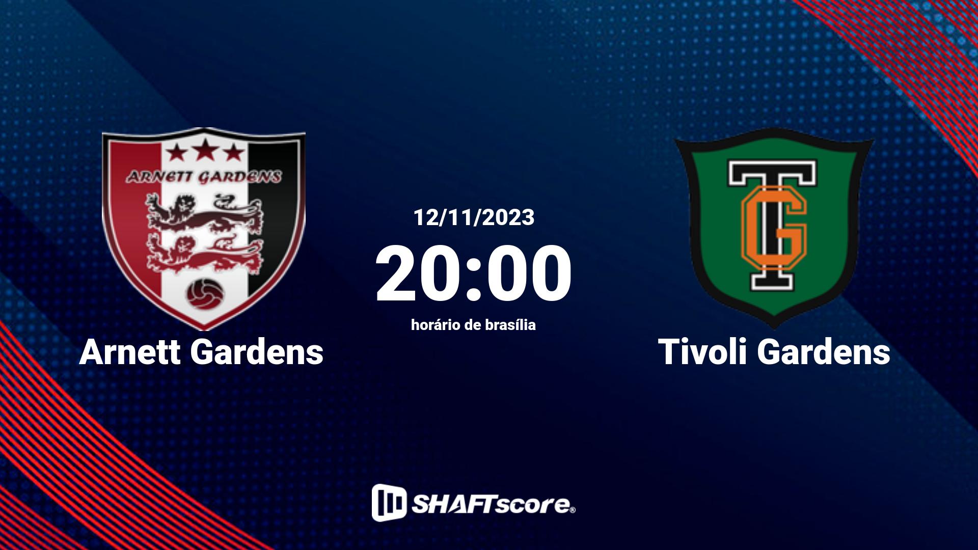 Estatísticas do jogo Arnett Gardens vs Tivoli Gardens 12.11 20:00