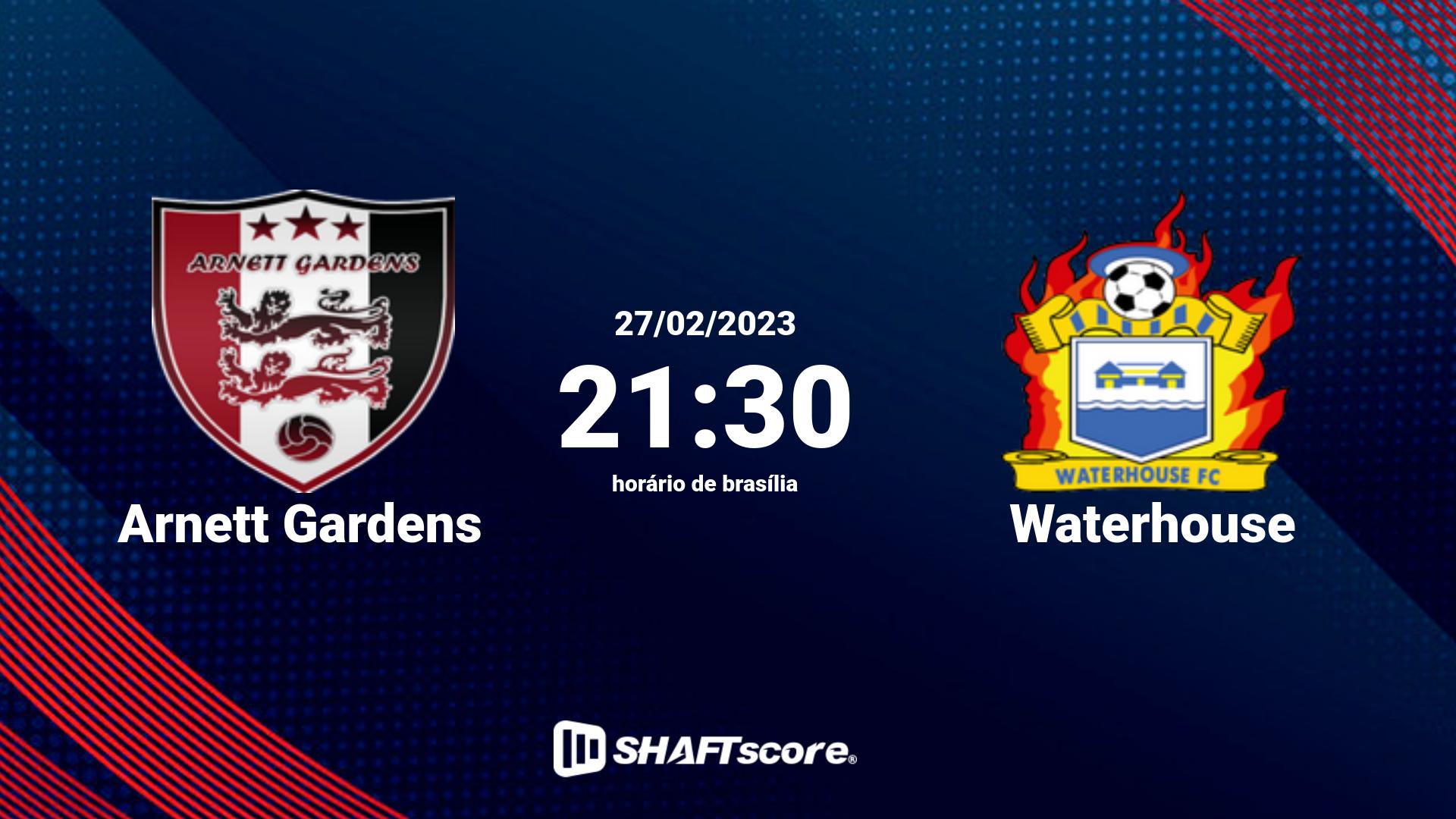 Estatísticas do jogo Arnett Gardens vs Waterhouse 27.02 21:30