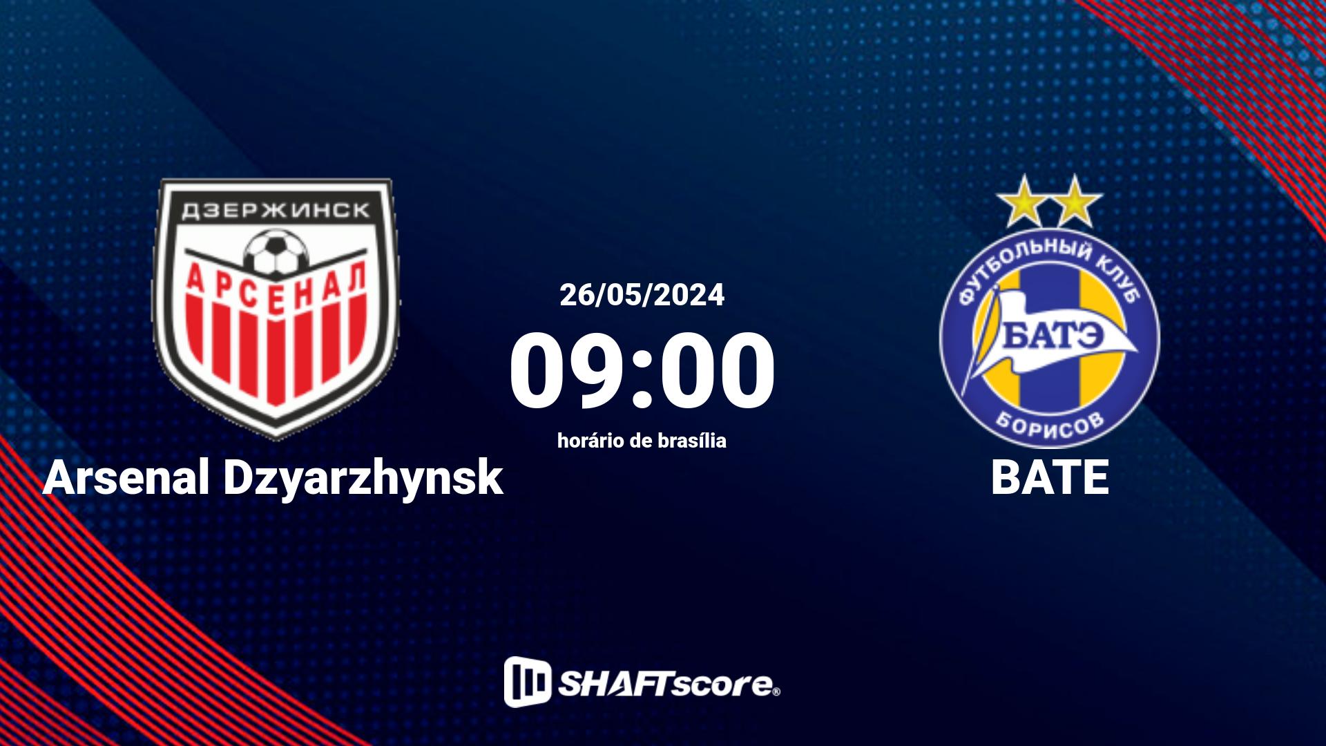 Estatísticas do jogo Arsenal Dzyarzhynsk vs BATE 26.05 09:00