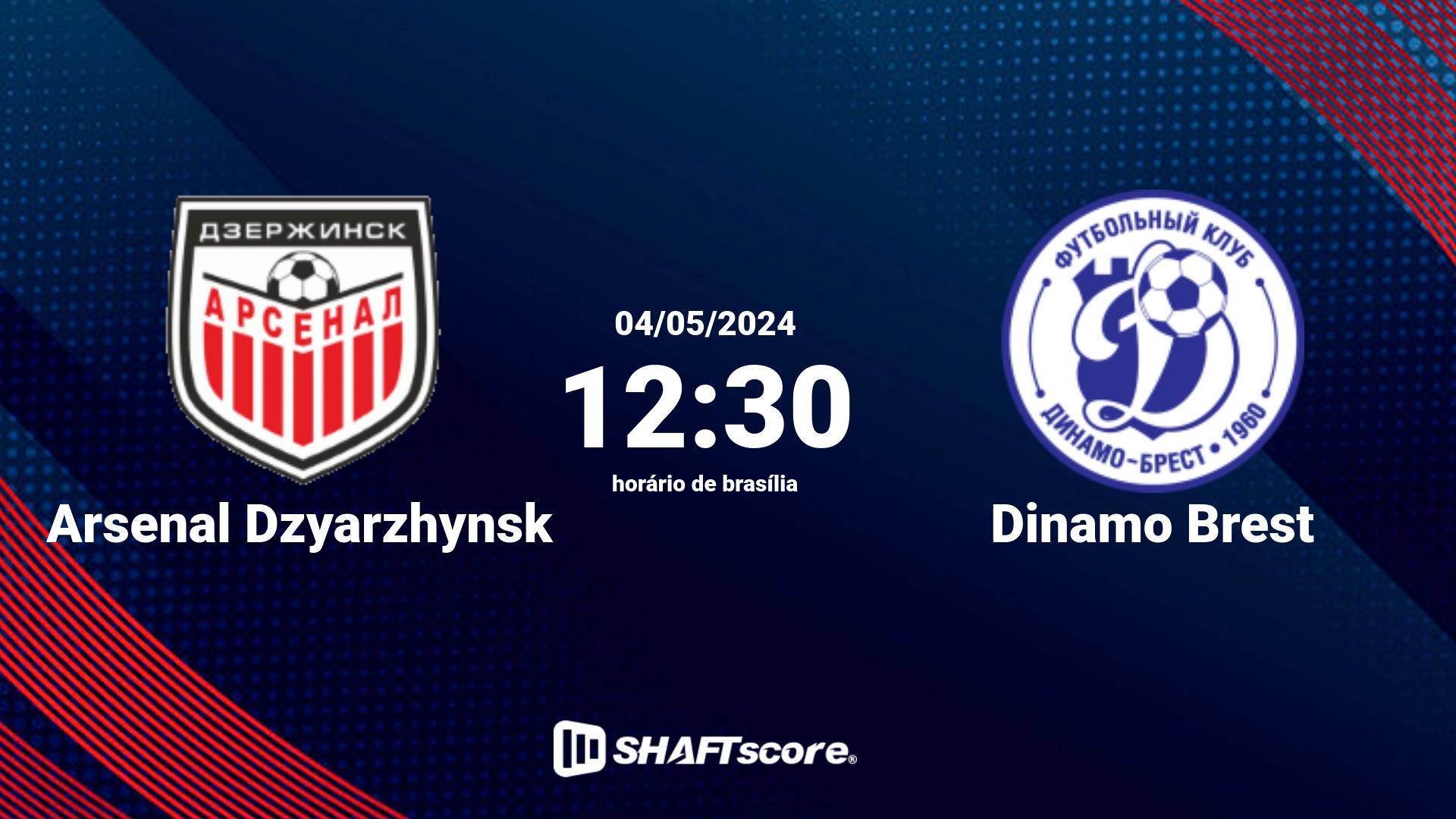 Estatísticas do jogo Arsenal Dzyarzhynsk vs Dinamo Brest 04.05 12:30