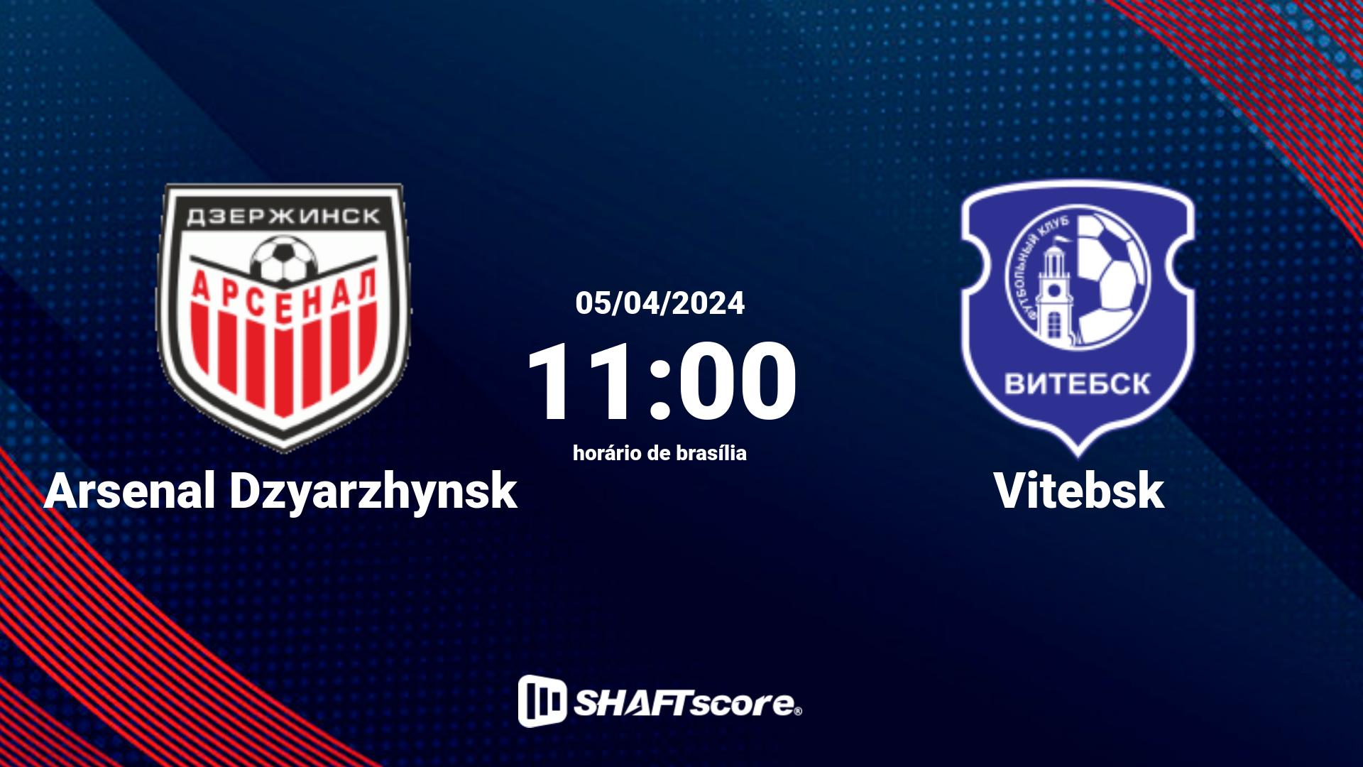 Estatísticas do jogo Arsenal Dzyarzhynsk vs Vitebsk 05.04 11:00
