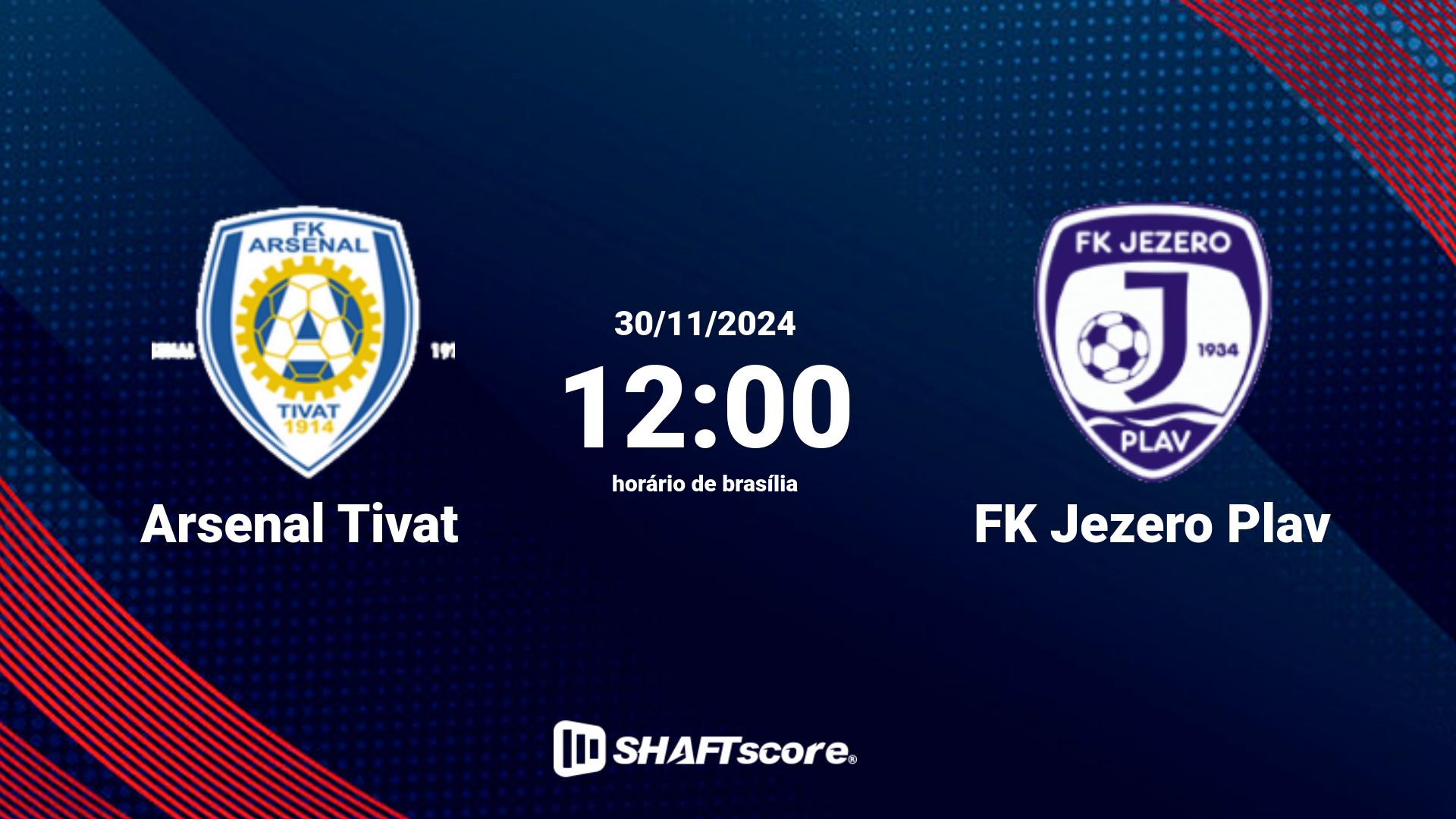 Estatísticas do jogo Arsenal Tivat vs FK Jezero Plav 30.11 12:00