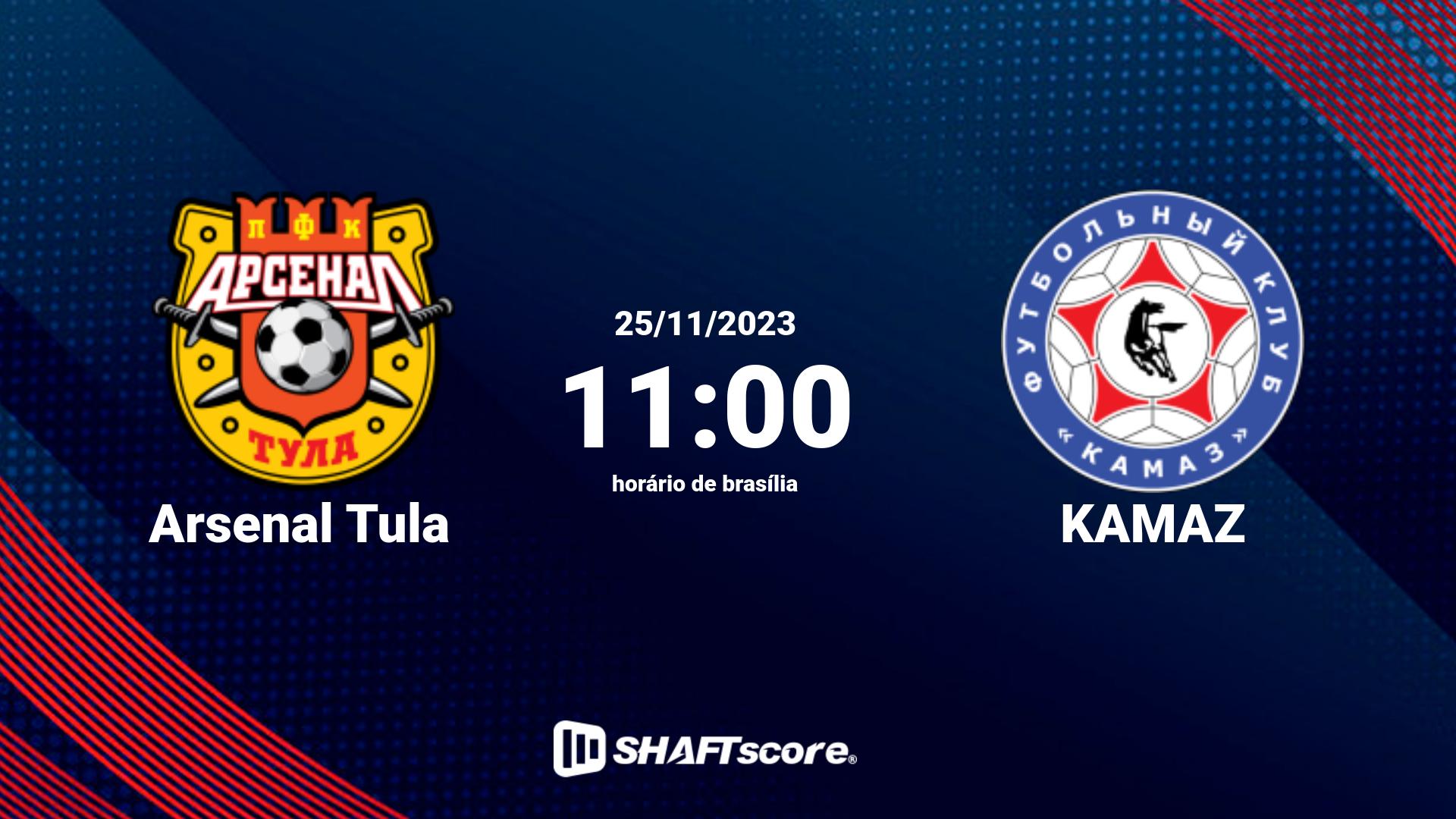 Estatísticas do jogo Arsenal Tula vs KAMAZ 25.11 11:00