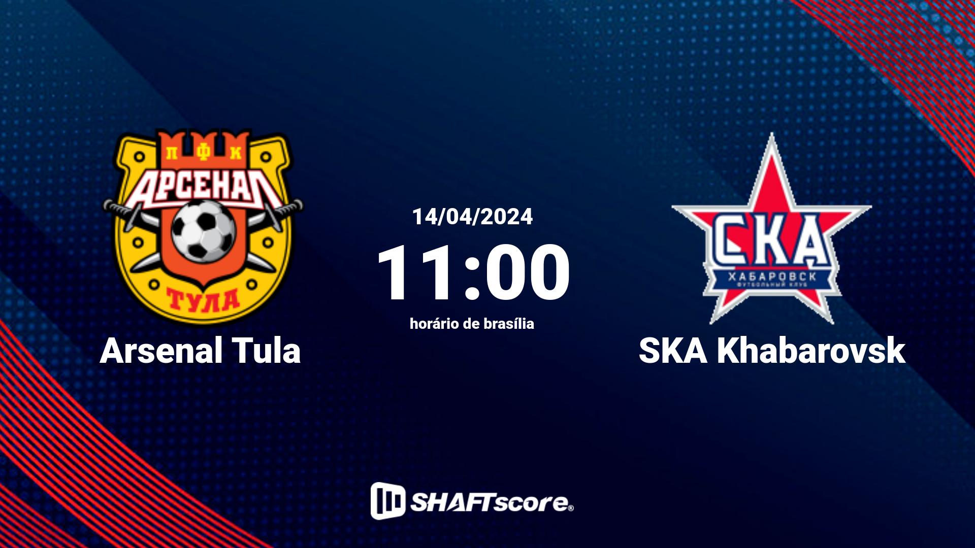 Estatísticas do jogo Arsenal Tula vs SKA Khabarovsk 14.04 11:00