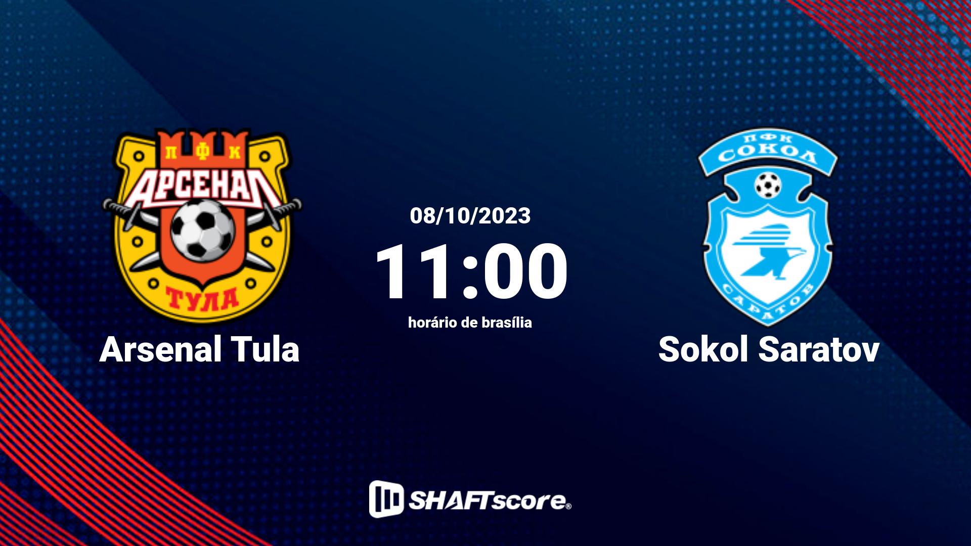 Estatísticas do jogo Arsenal Tula vs Sokol Saratov 08.10 11:00