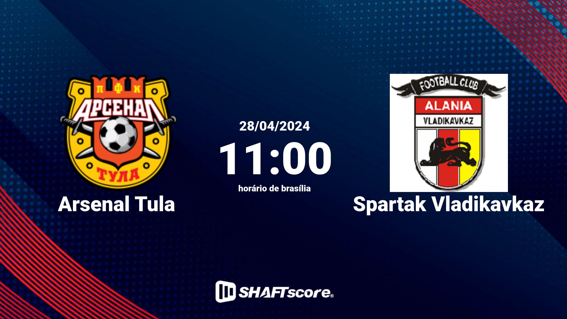 Estatísticas do jogo Arsenal Tula vs Spartak Vladikavkaz 28.04 11:00