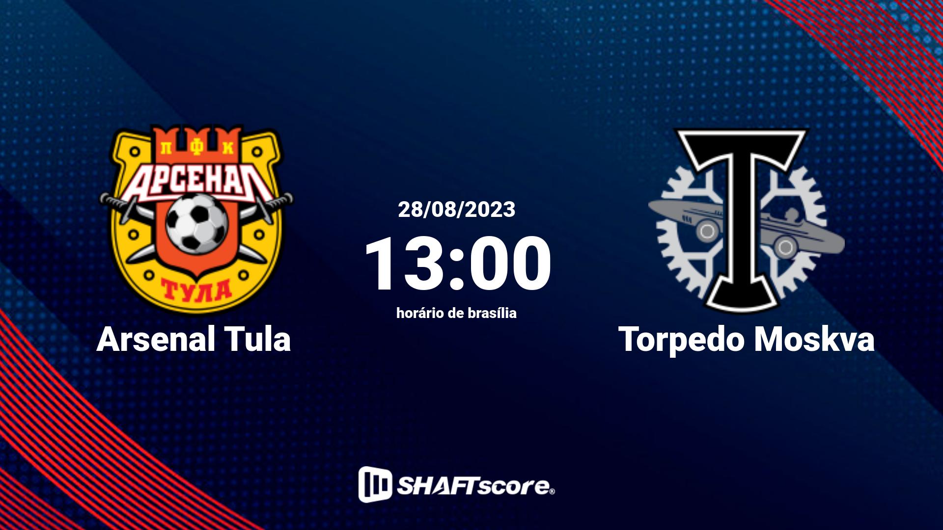 Estatísticas do jogo Arsenal Tula vs Torpedo Moskva 28.08 13:00