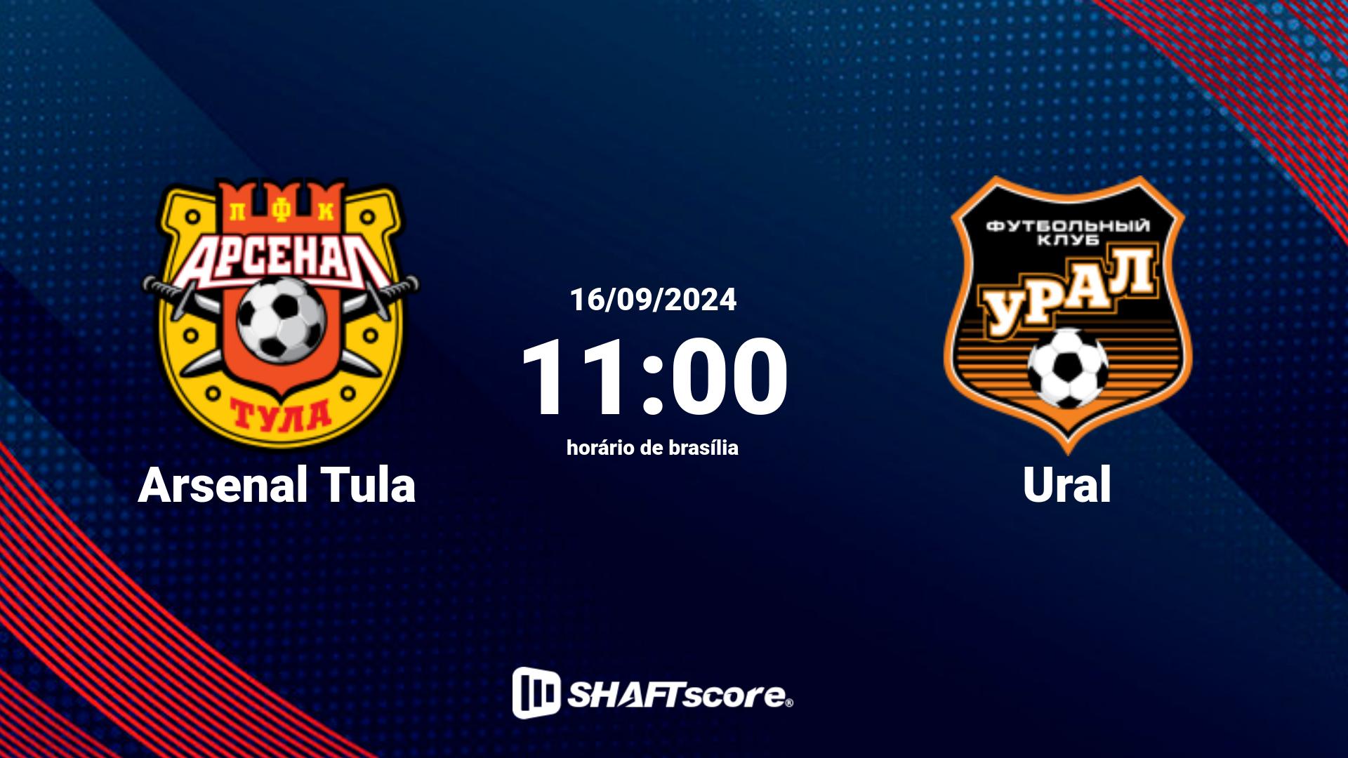 Estatísticas do jogo Arsenal Tula vs Ural 16.09 11:00