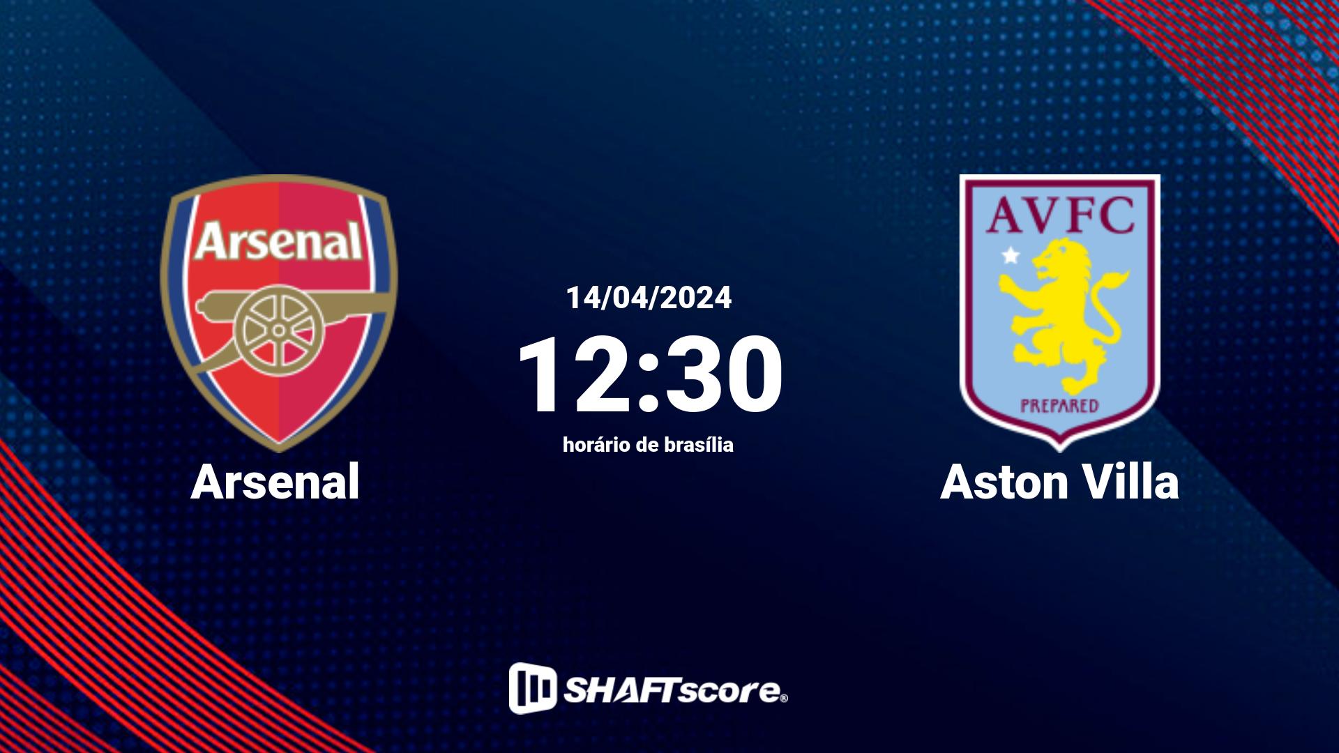 Estatísticas do jogo Arsenal vs Aston Villa 14.04 12:30