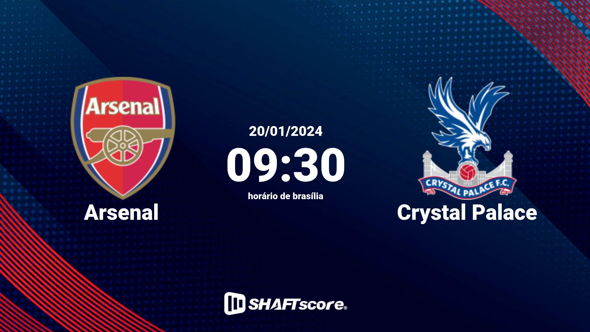 Estatísticas do jogo Arsenal vs Crystal Palace 20.01 09:30