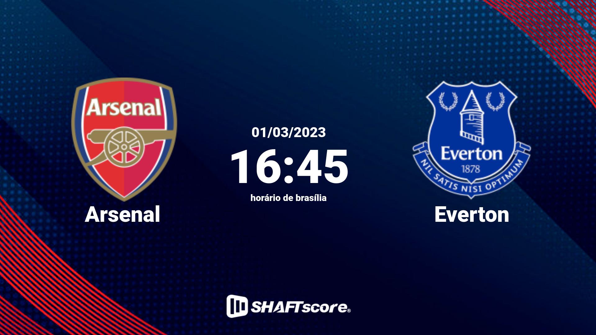 Estatísticas do jogo Arsenal vs Everton 01.03 16:45