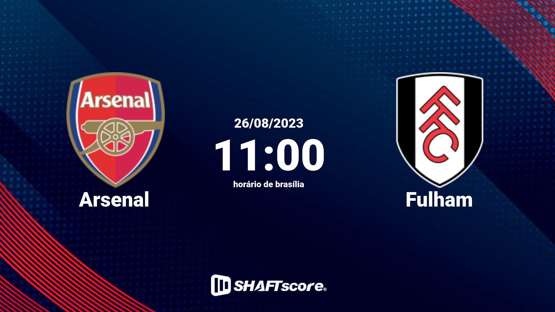 Estatísticas do jogo Arsenal vs Fulham 26.08 11:00