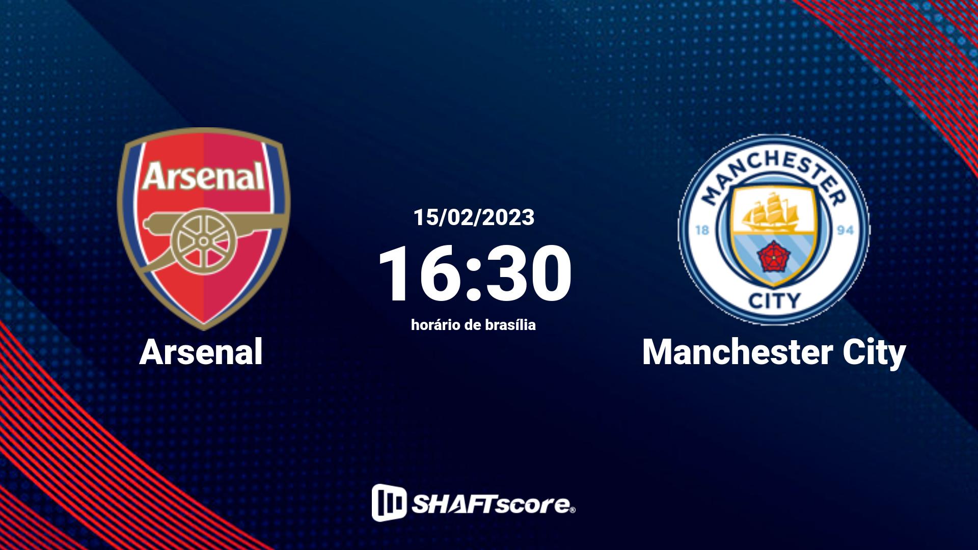 Estatísticas do jogo Arsenal vs Manchester City 15.02 16:30