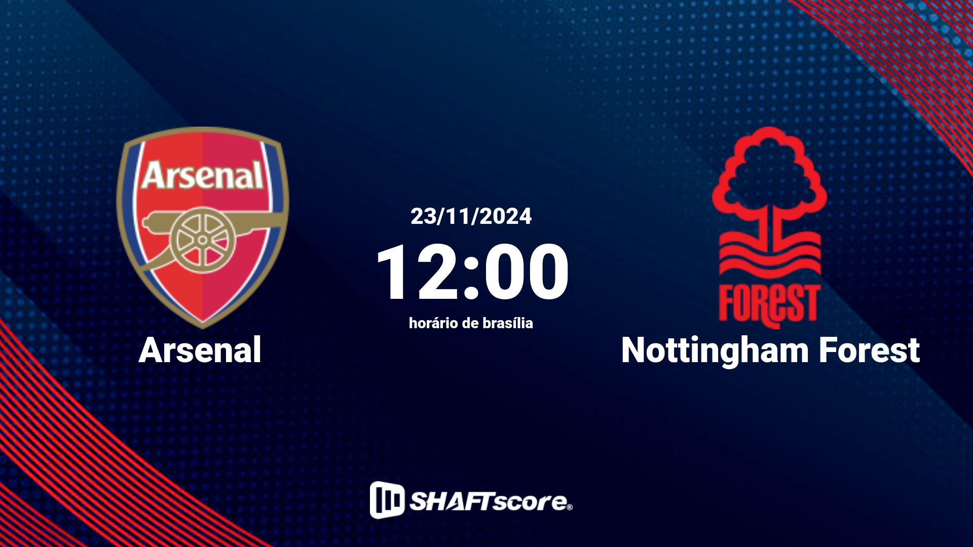 Estatísticas do jogo Arsenal vs Nottingham Forest 23.11 12:00