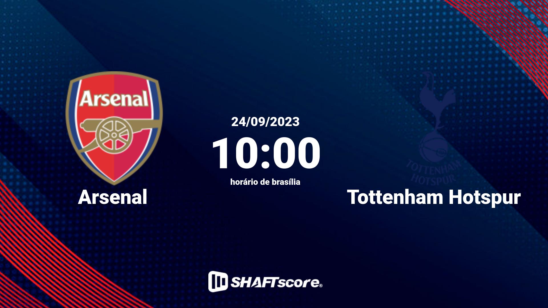 Estatísticas do jogo Arsenal vs Tottenham Hotspur 24.09 10:00