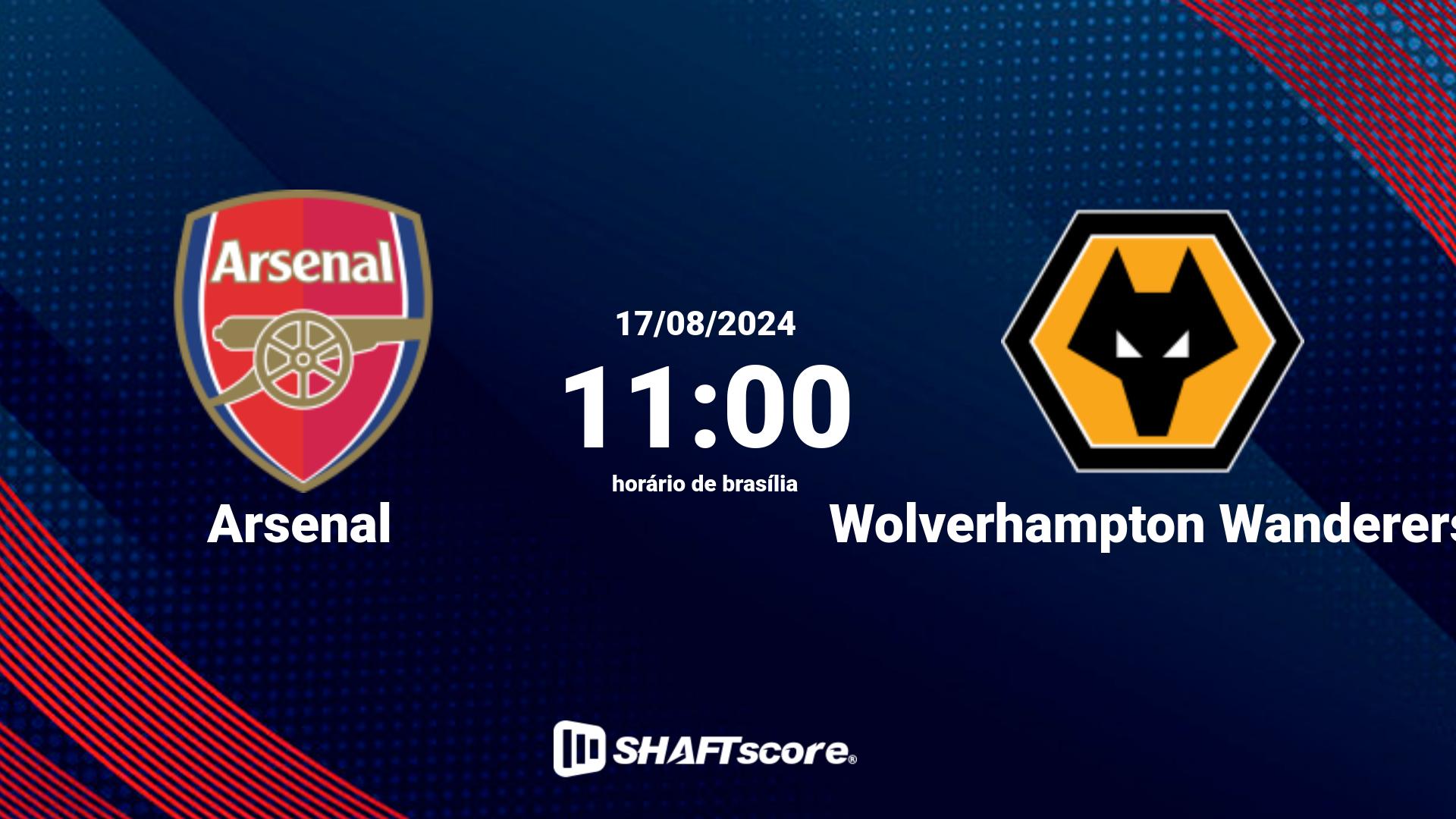 Estatísticas do jogo Arsenal vs Wolverhampton Wanderers 17.08 11:00