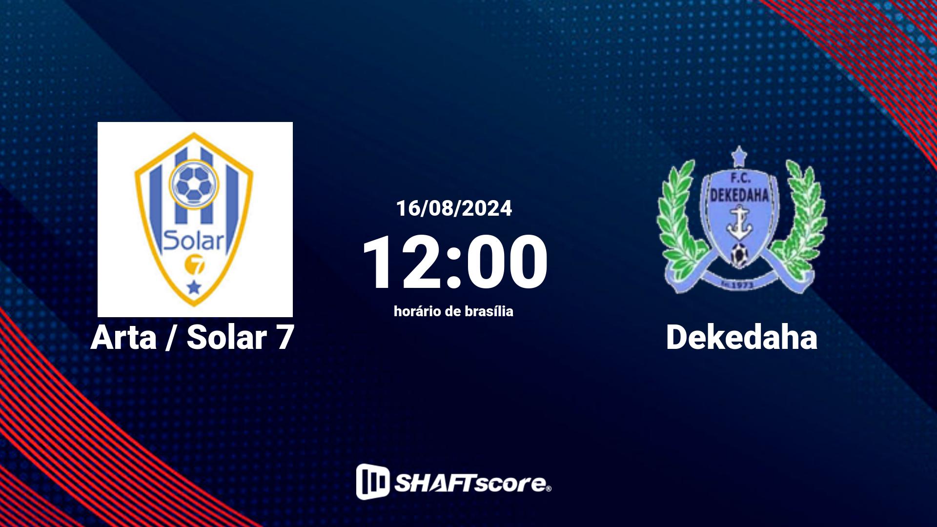 Estatísticas do jogo Arta / Solar 7 vs Dekedaha 16.08 12:00