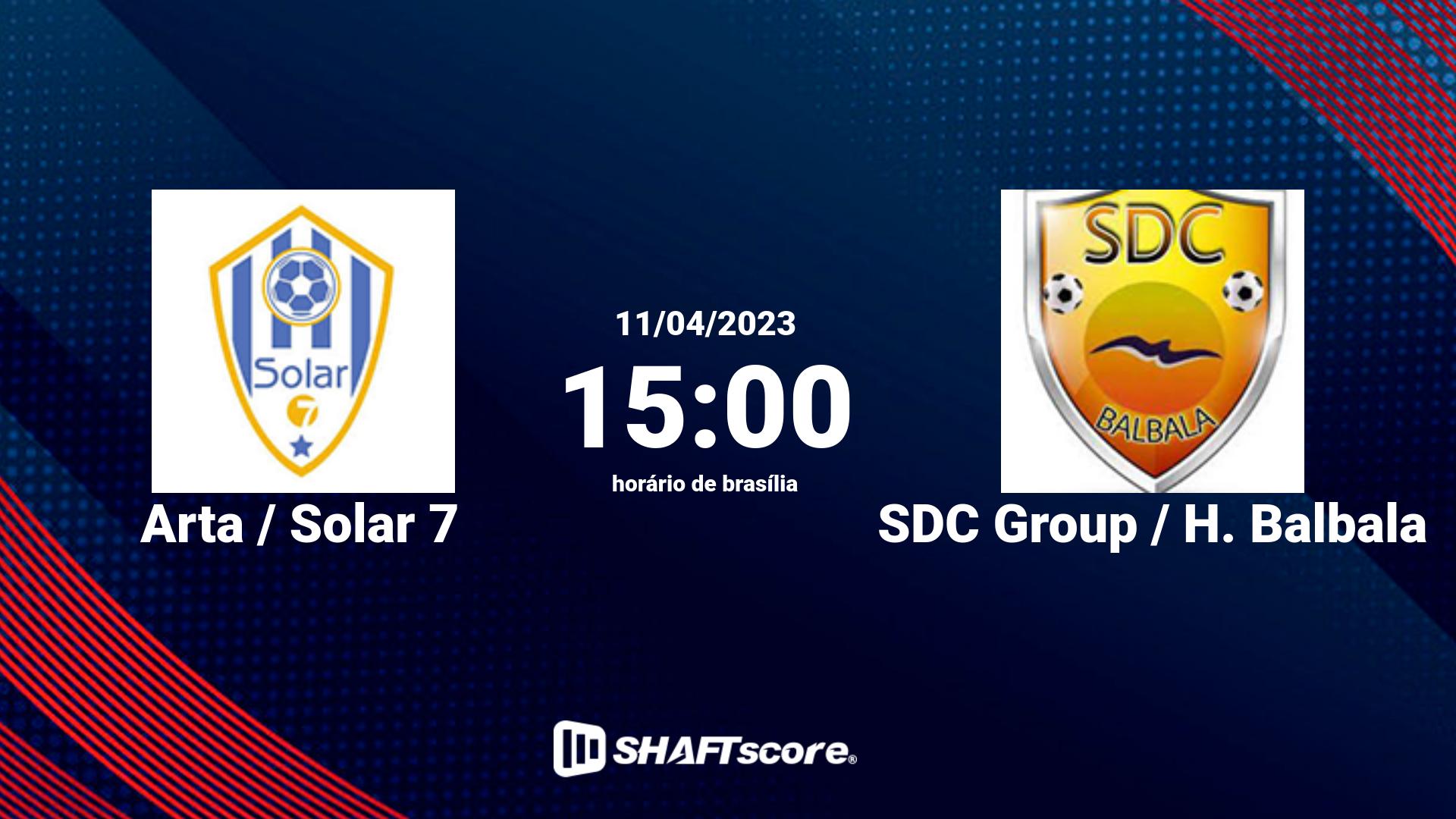 Estatísticas do jogo Arta / Solar 7 vs SDC Group / H. Balbala 11.04 15:00