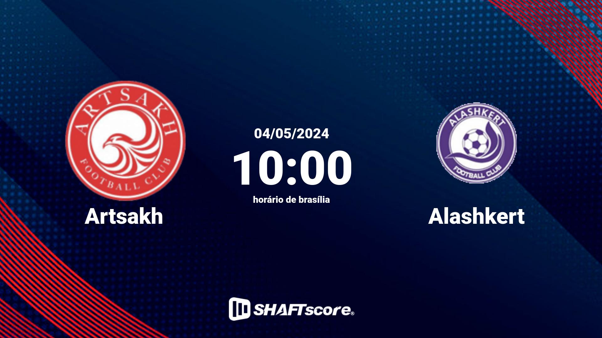 Estatísticas do jogo Artsakh vs Alashkert 04.05 10:00