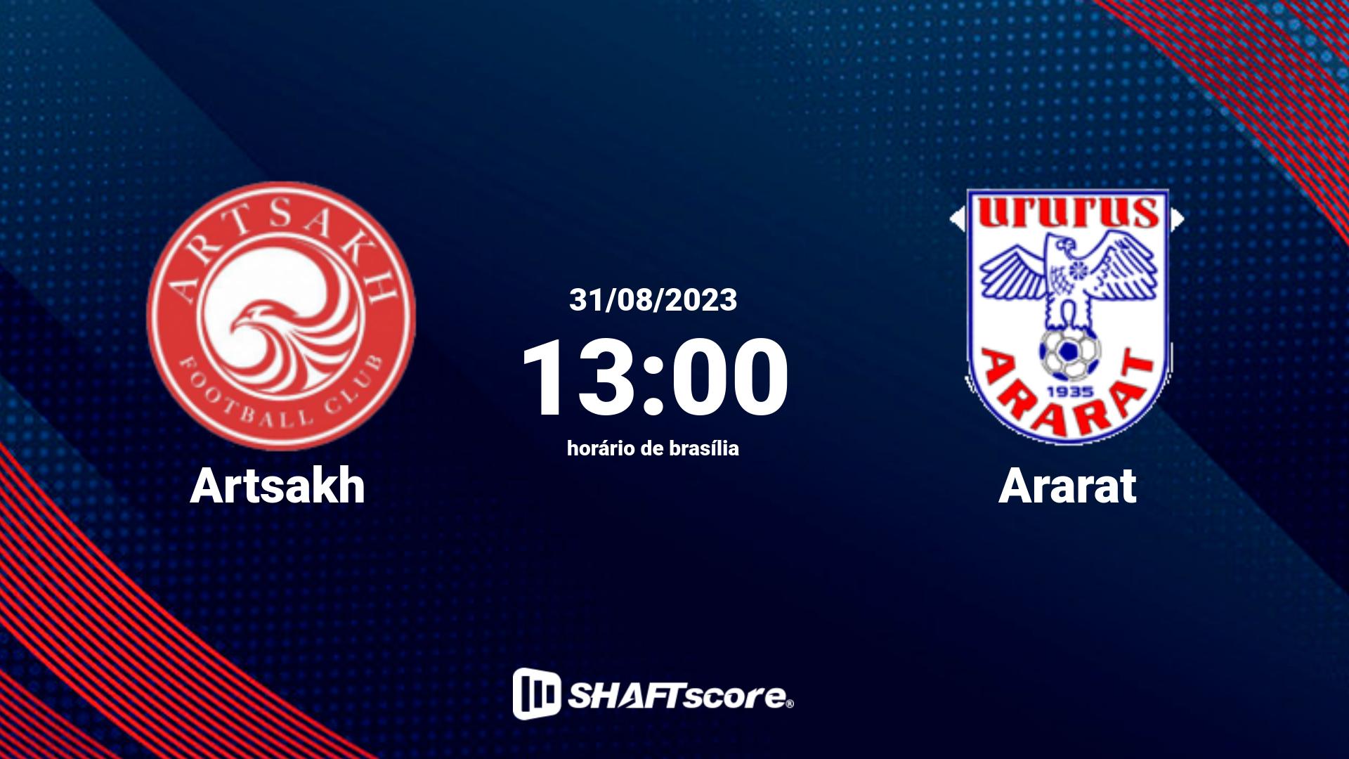 Estatísticas do jogo Artsakh vs Ararat 31.08 13:00