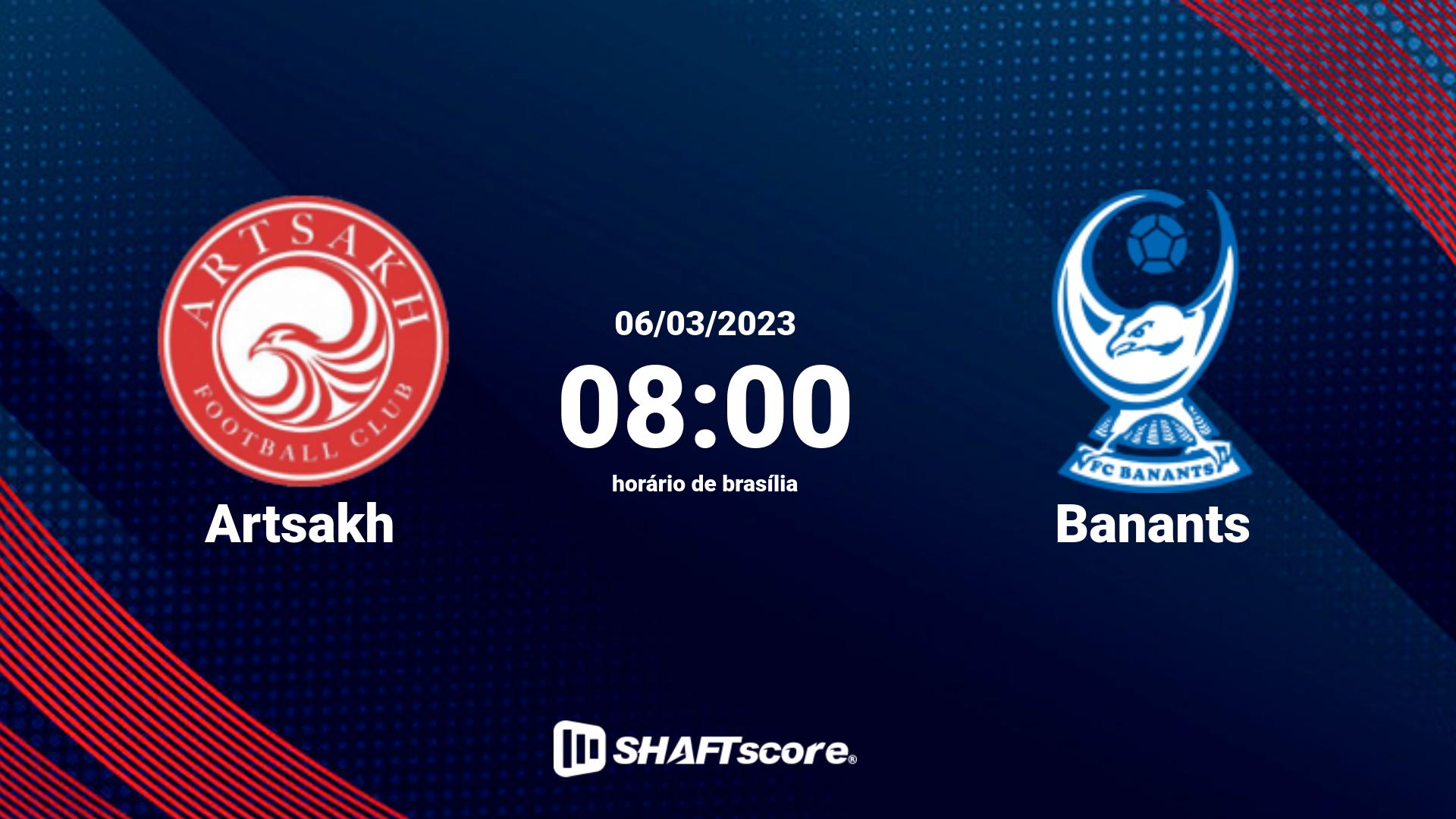 Estatísticas do jogo Artsakh vs Banants 06.03 08:00