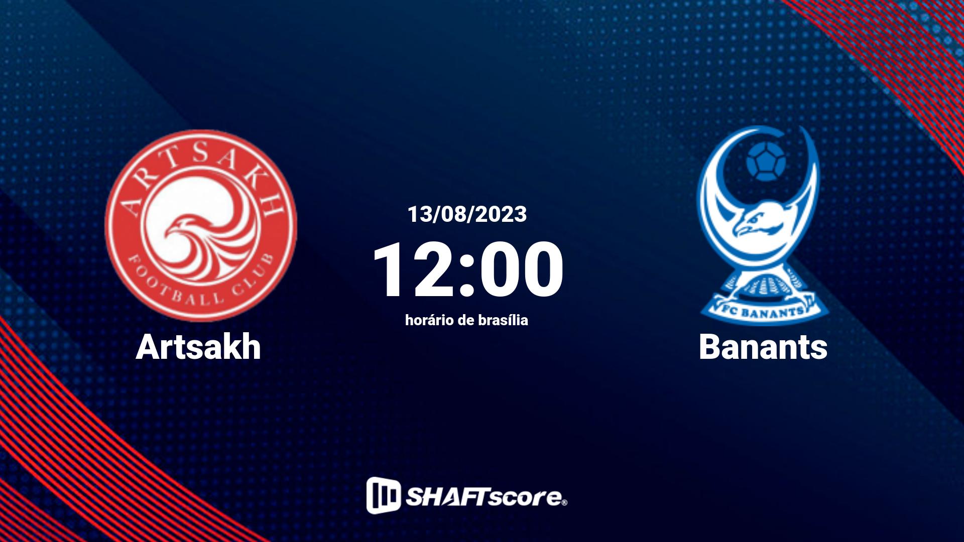 Estatísticas do jogo Artsakh vs Banants 13.08 12:00