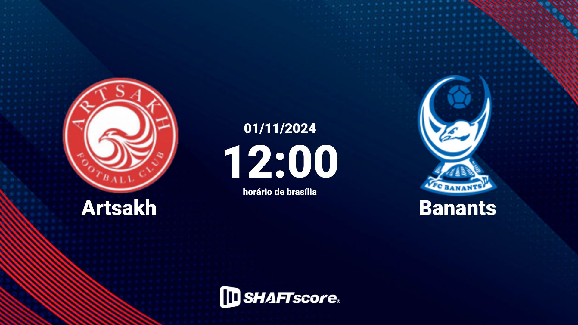 Estatísticas do jogo Artsakh vs Banants 01.11 12:00