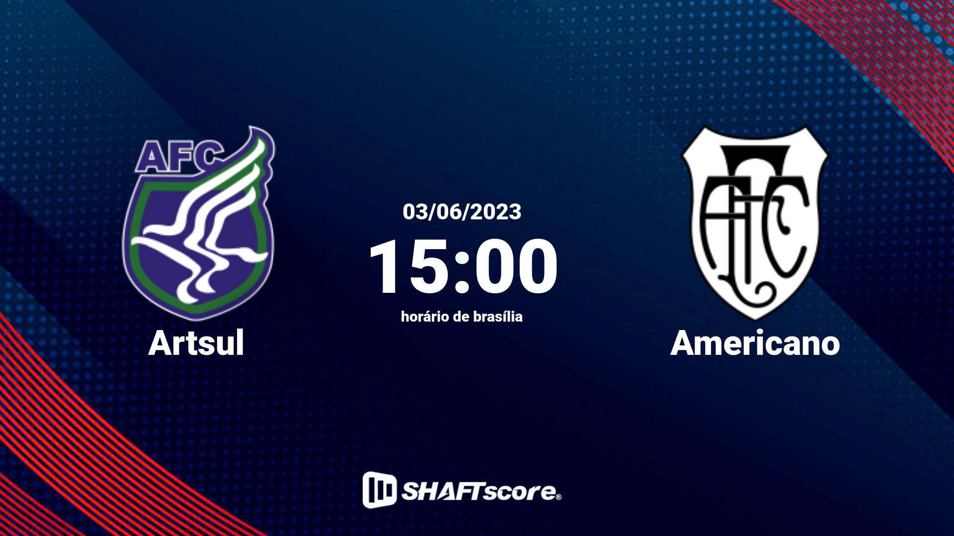 Estatísticas do jogo Artsul vs Americano 03.06 15:00