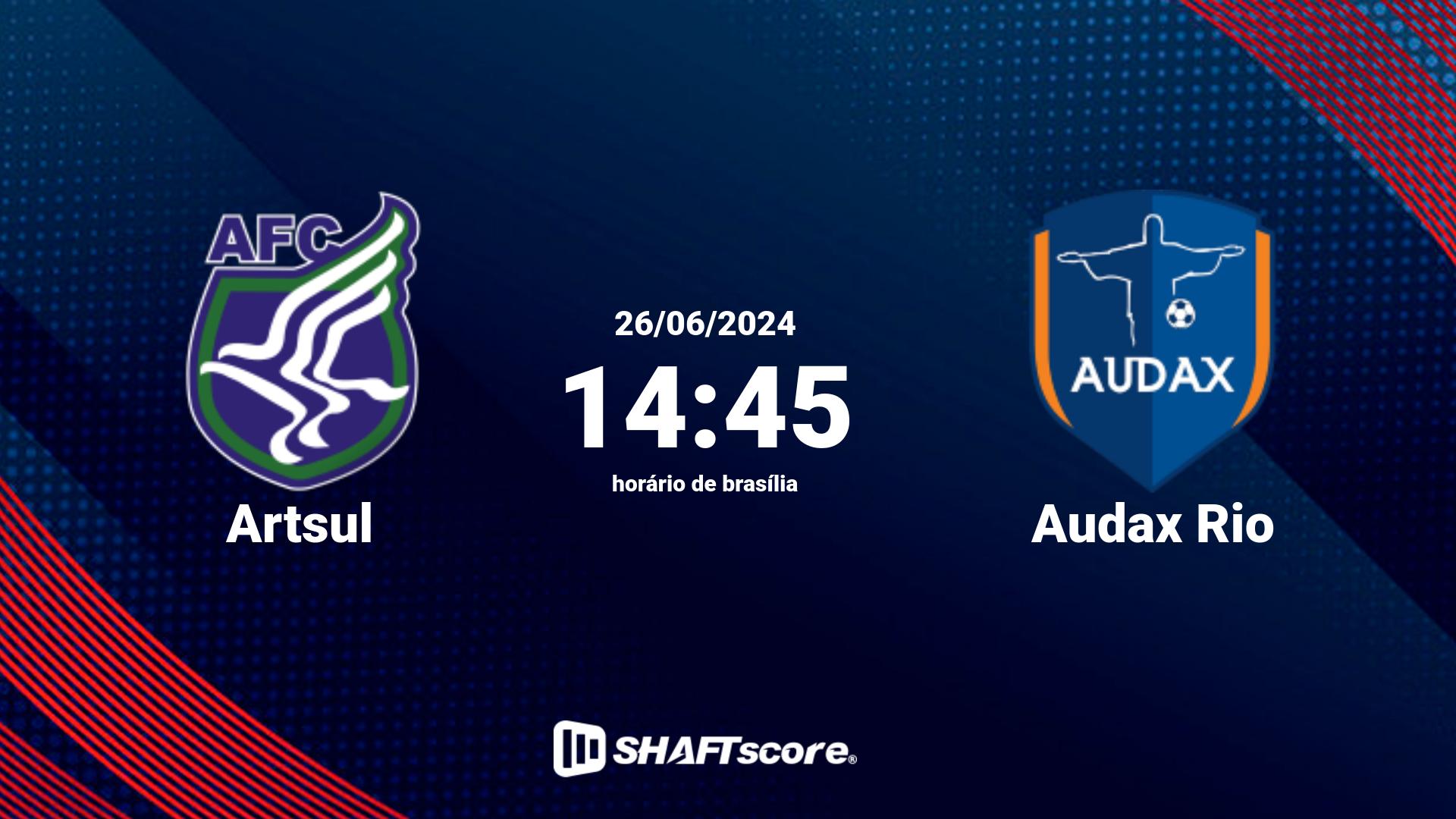 Estatísticas do jogo Artsul vs Audax Rio 26.06 14:45