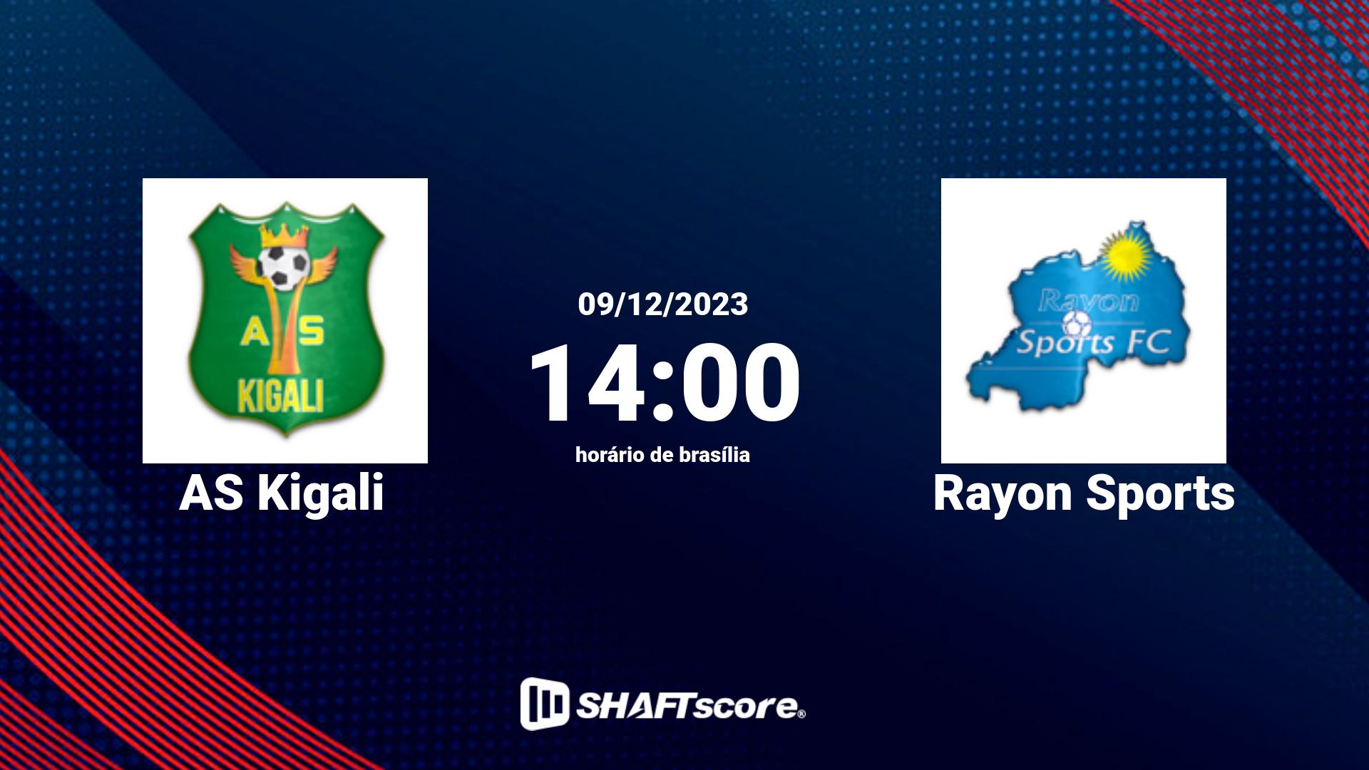 Estatísticas do jogo AS Kigali vs Rayon Sports 09.12 14:00