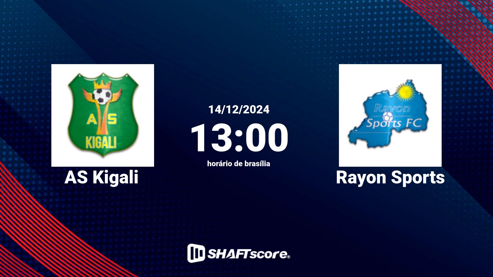 Estatísticas do jogo AS Kigali vs Rayon Sports 14.12 13:00