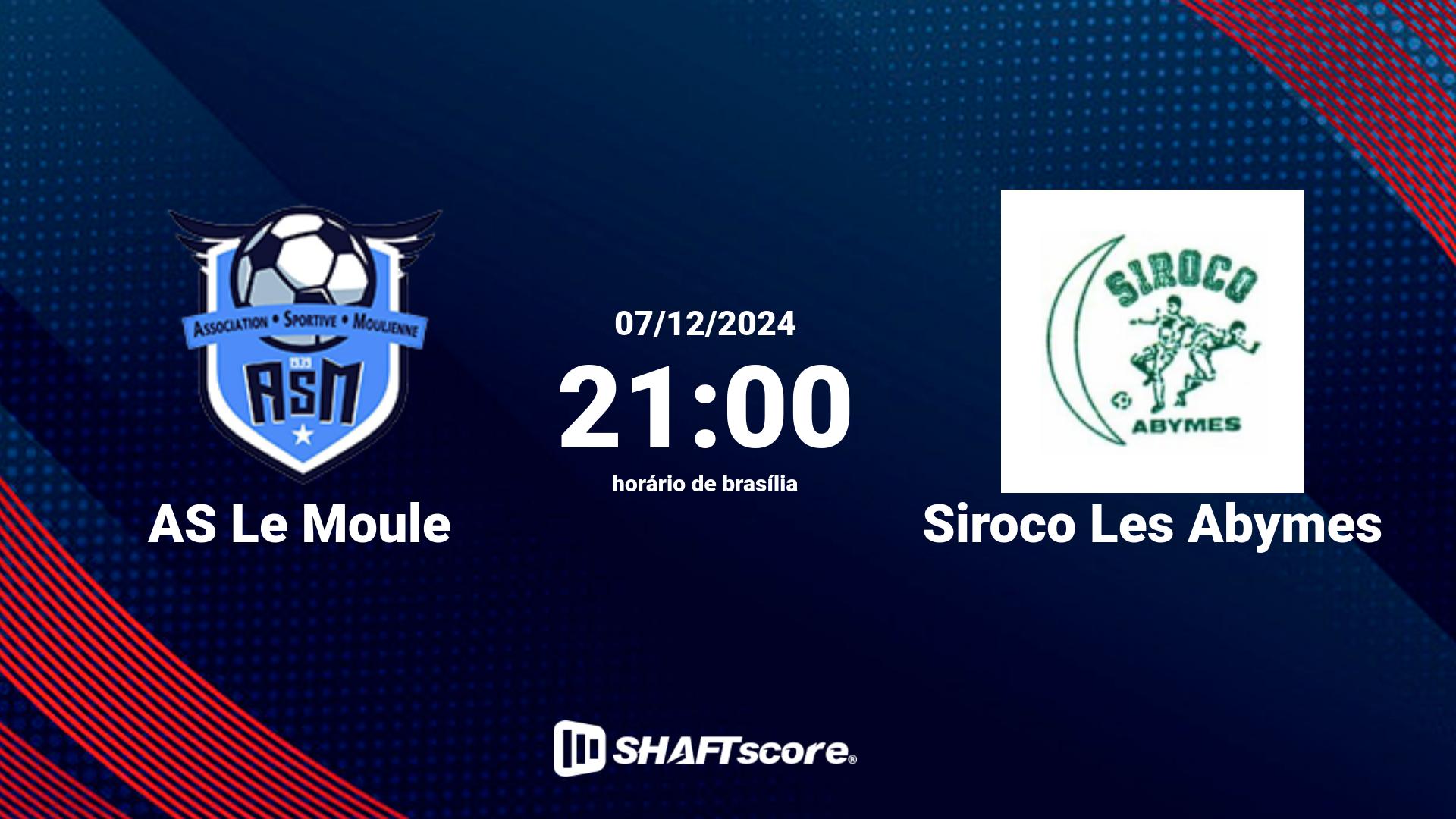 Estatísticas do jogo AS Le Moule vs Siroco Les Abymes 07.12 21:00