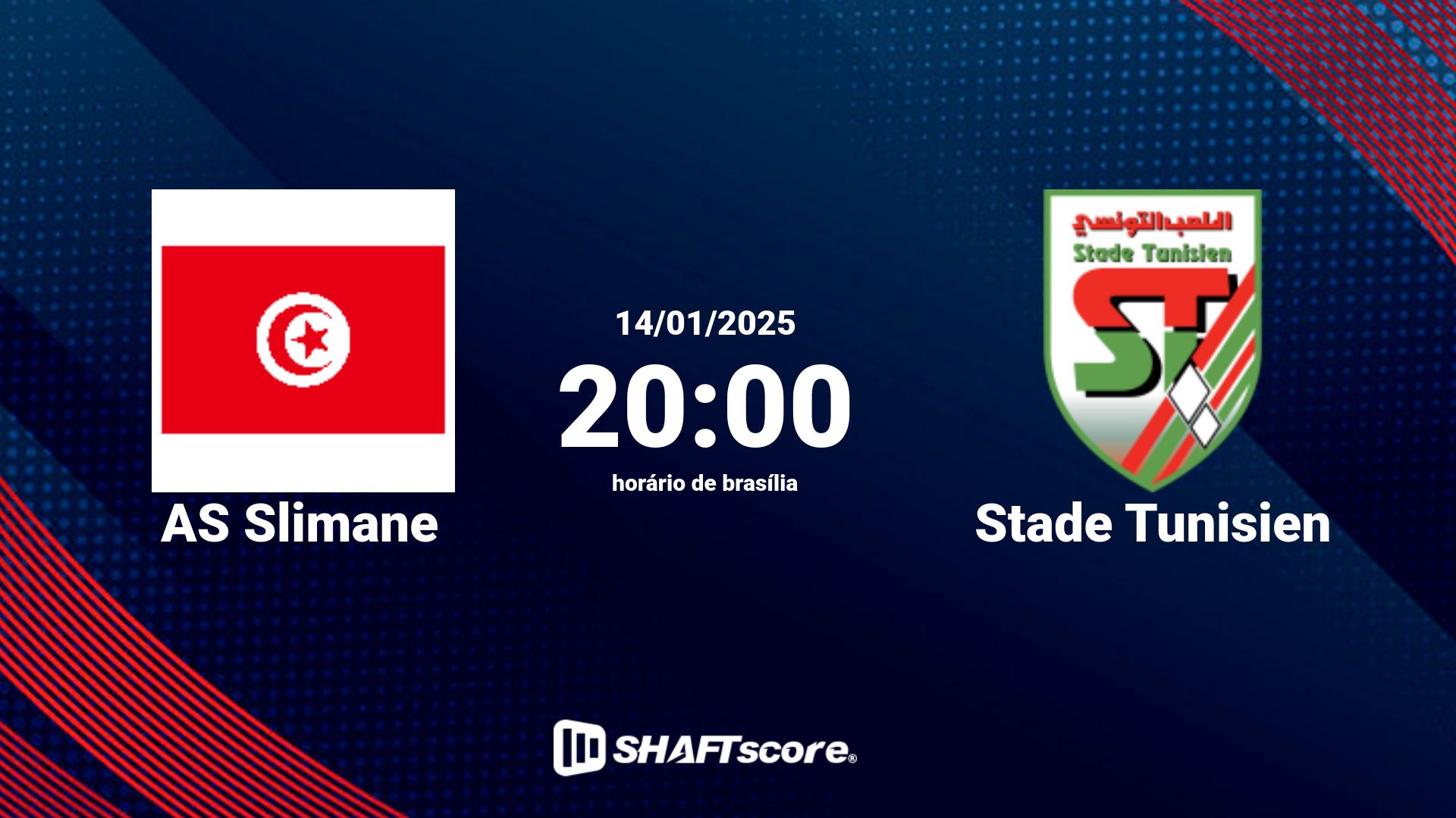 Estatísticas do jogo AS Slimane vs Stade Tunisien 14.01 20:00