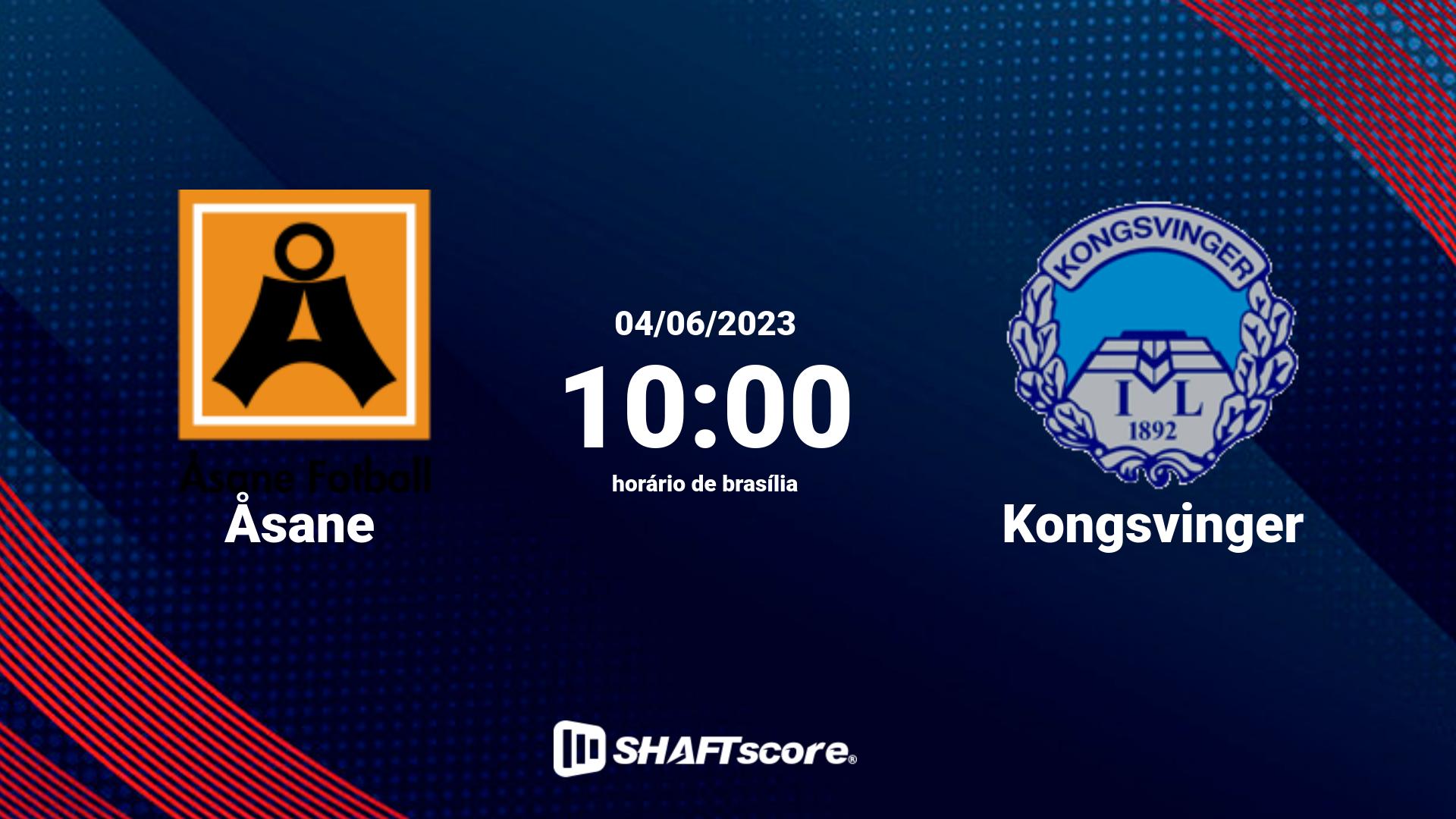 Estatísticas do jogo Åsane vs Kongsvinger 04.06 10:00