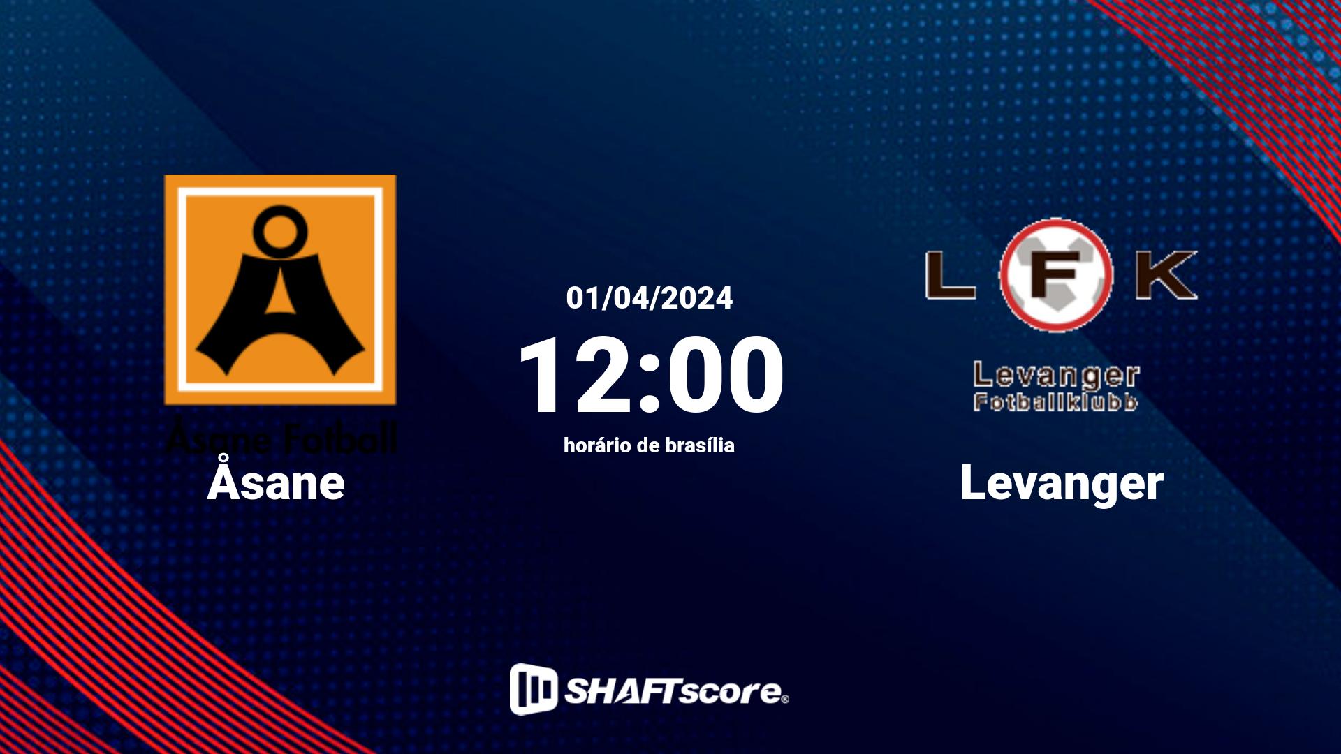 Estatísticas do jogo Åsane vs Levanger 01.04 12:00